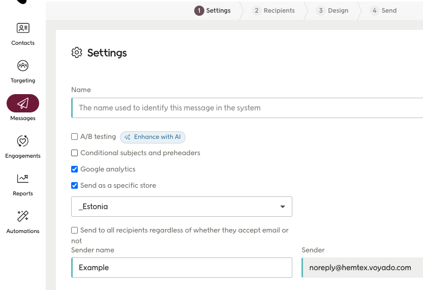Configuring store settings