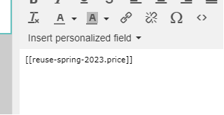 Usage in the classic email editor