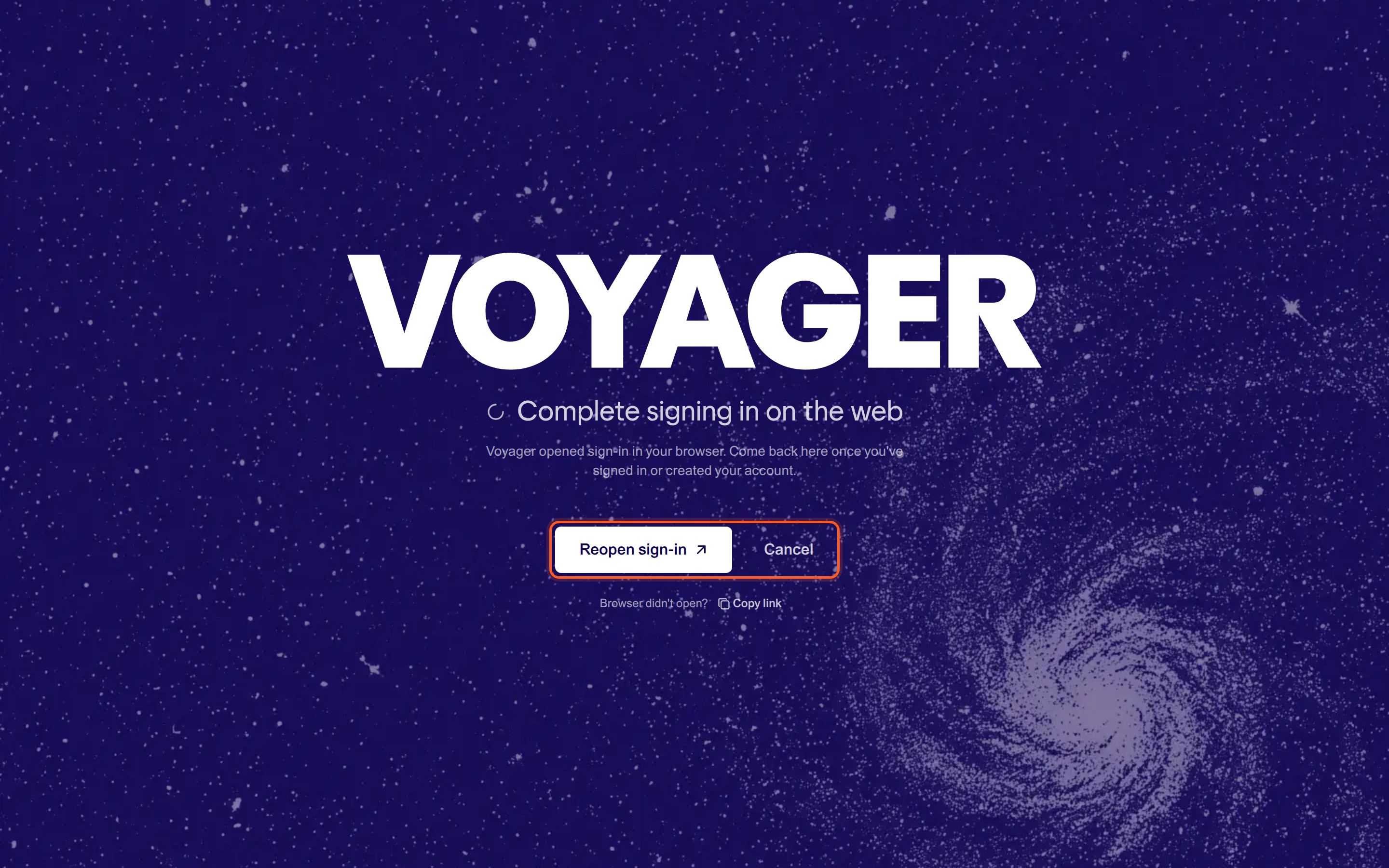 Fix setup and sign-in problems - Voyager