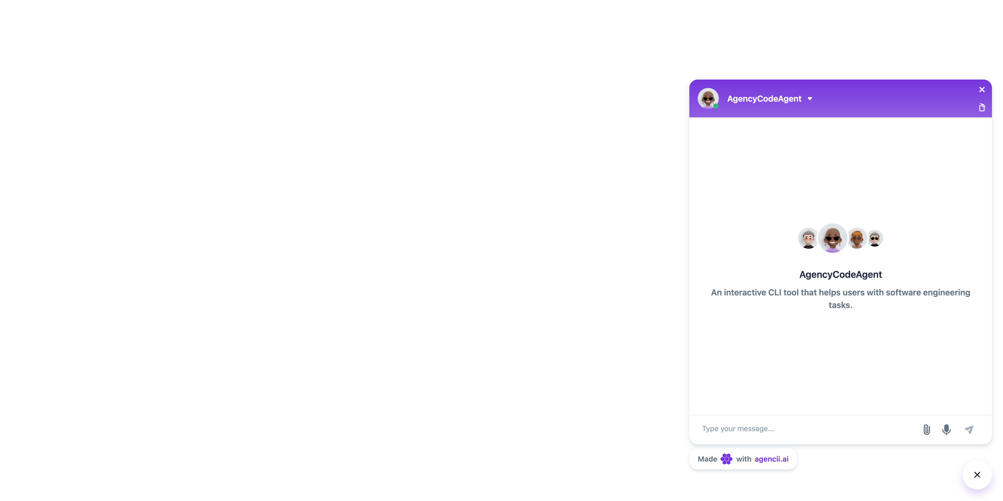 Live widget embedded on a landing page