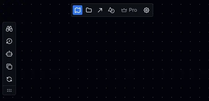 Vxplain's main navigation toolbar in the sidebar