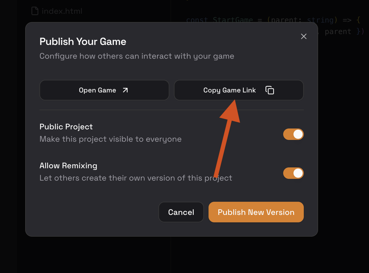 How to share your game