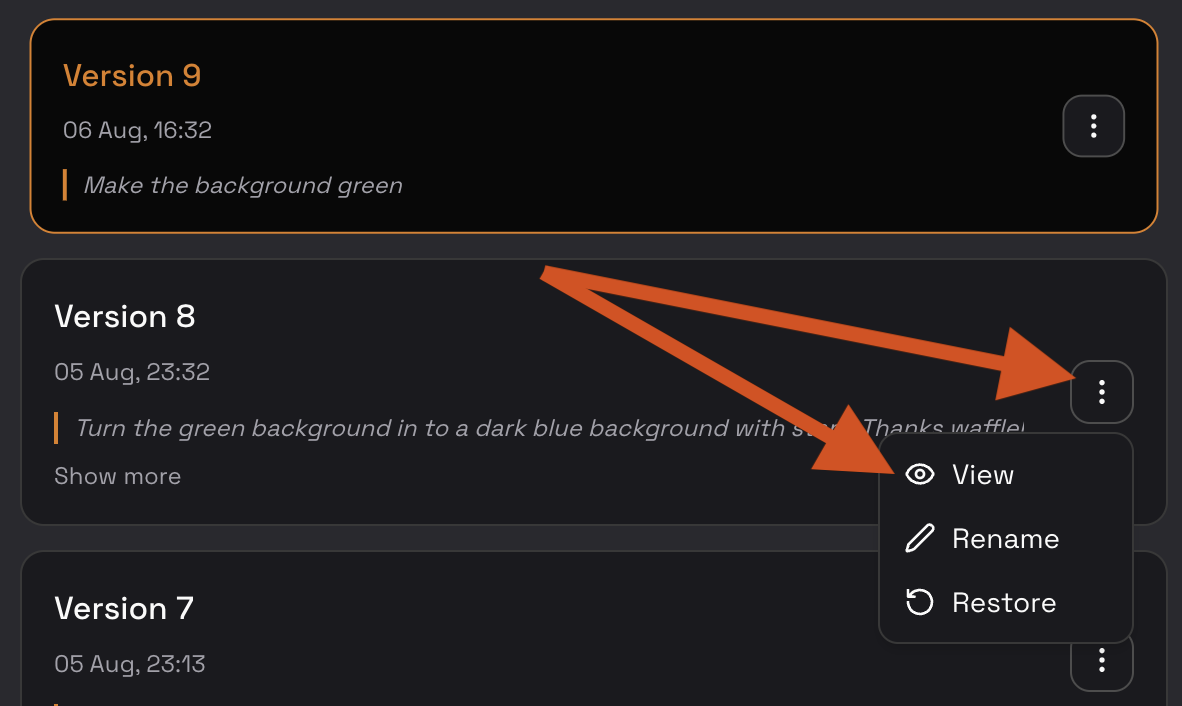 How to view a version
