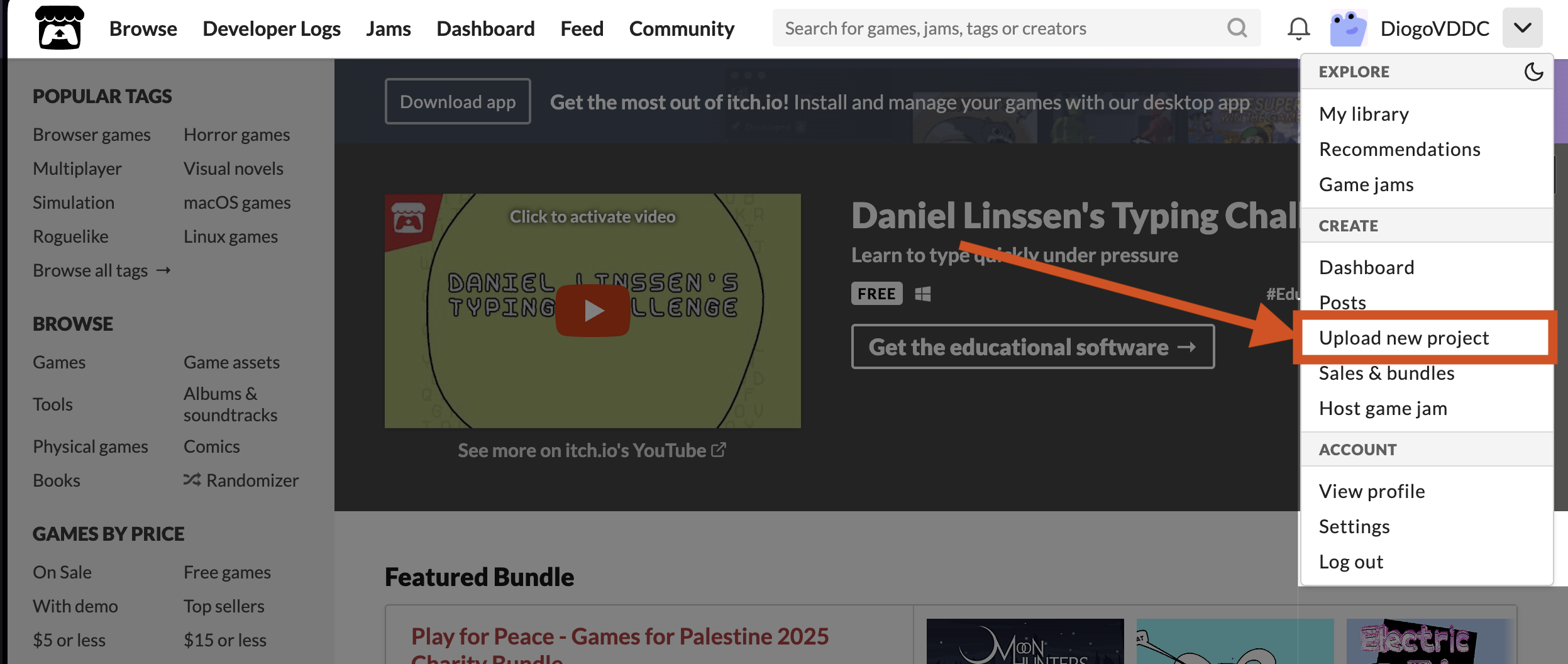 How to create a project on itch.io