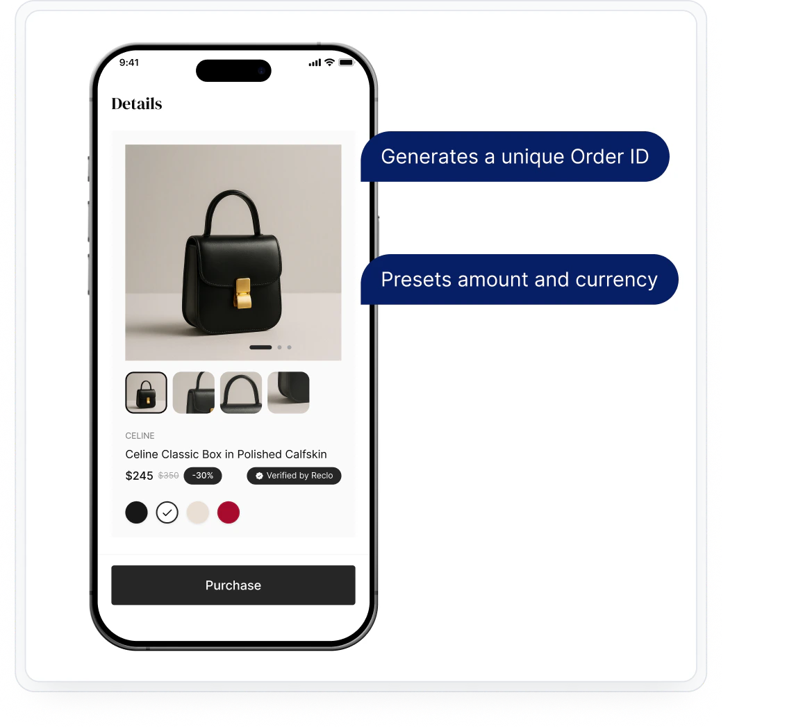 Payment flow step 1: confirm order