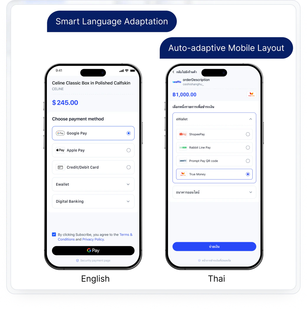 Payment flow step 3: select payment method