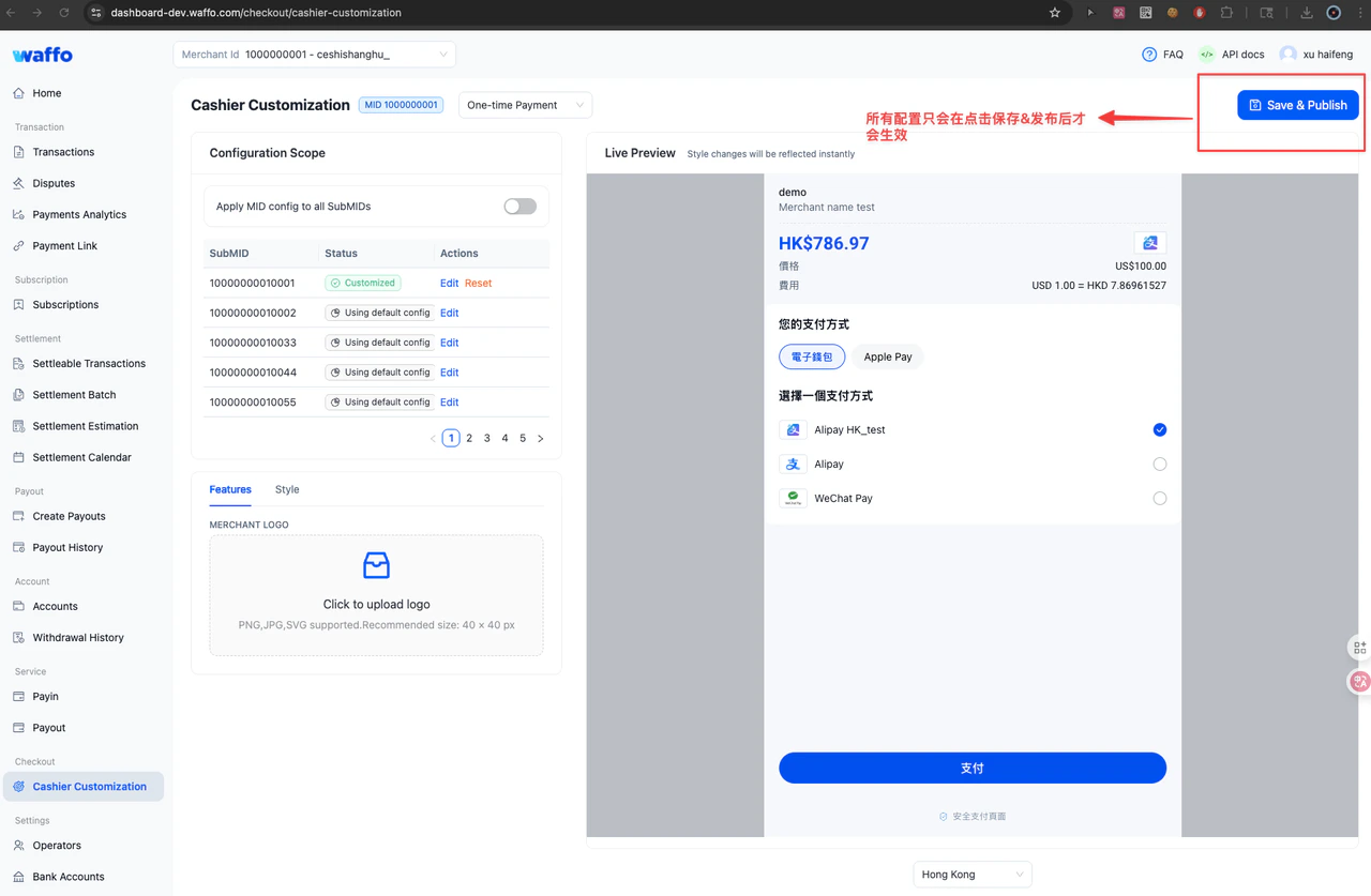 Save and Publish button