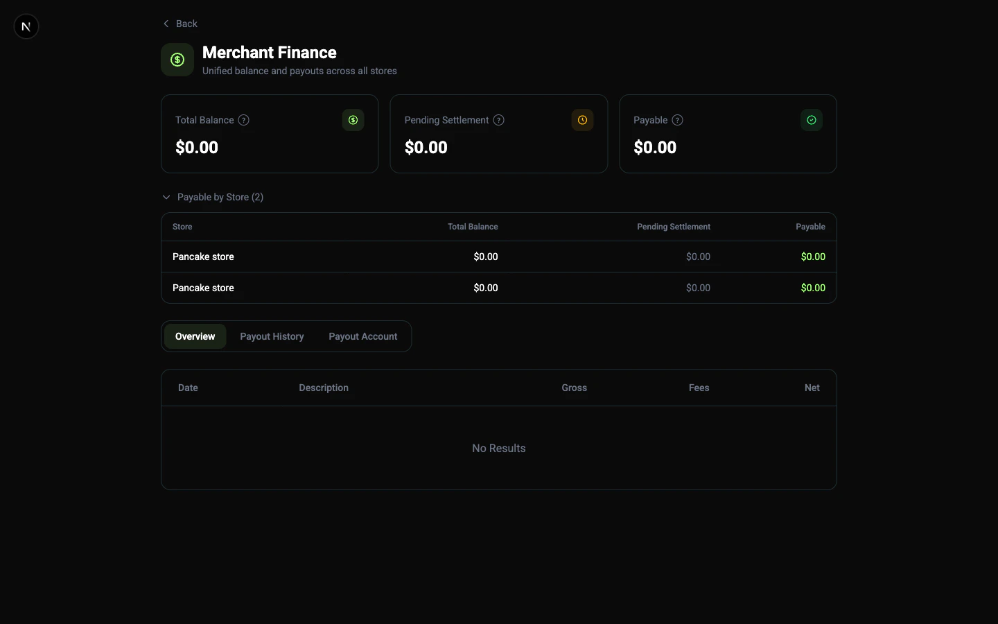 Merchant Finance page