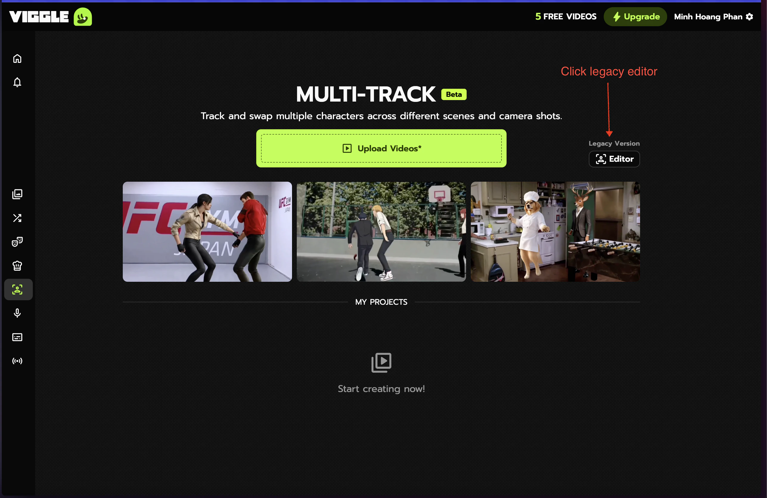 Click Legacy Editor button