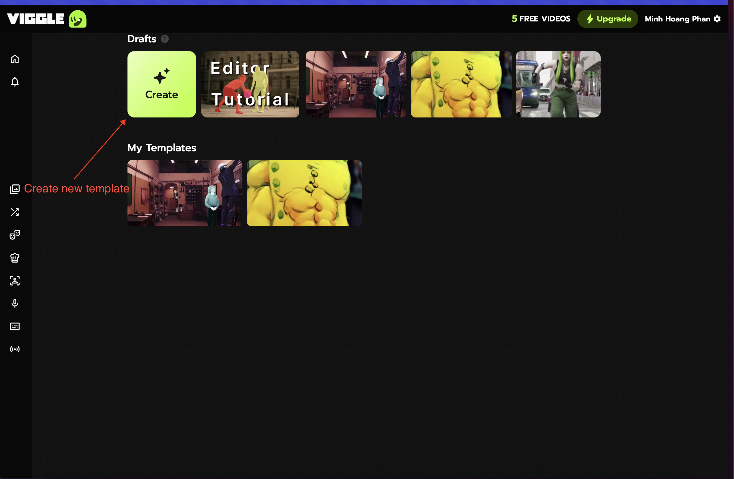 Legacy editor with Create button