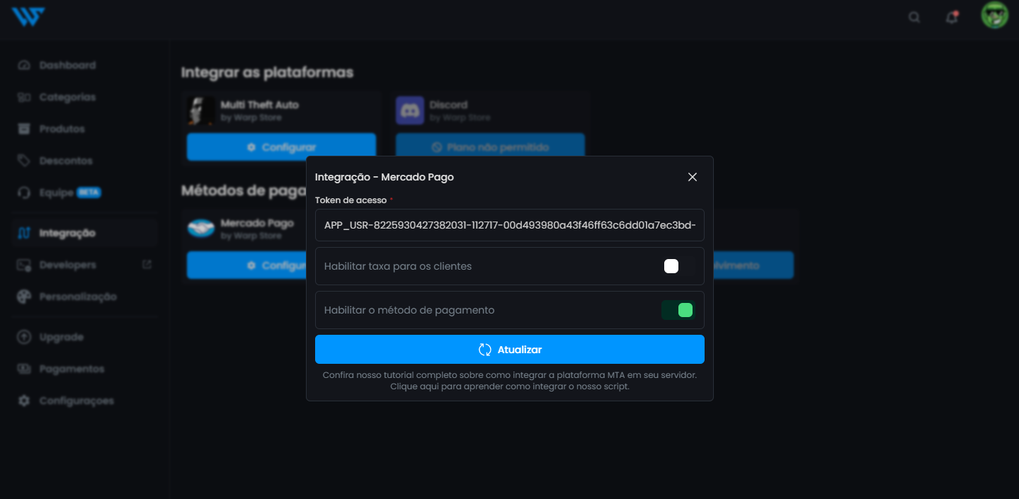 Warp Store - Mercado Pago