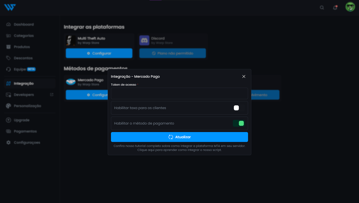 Warp Store - Mercado Pago