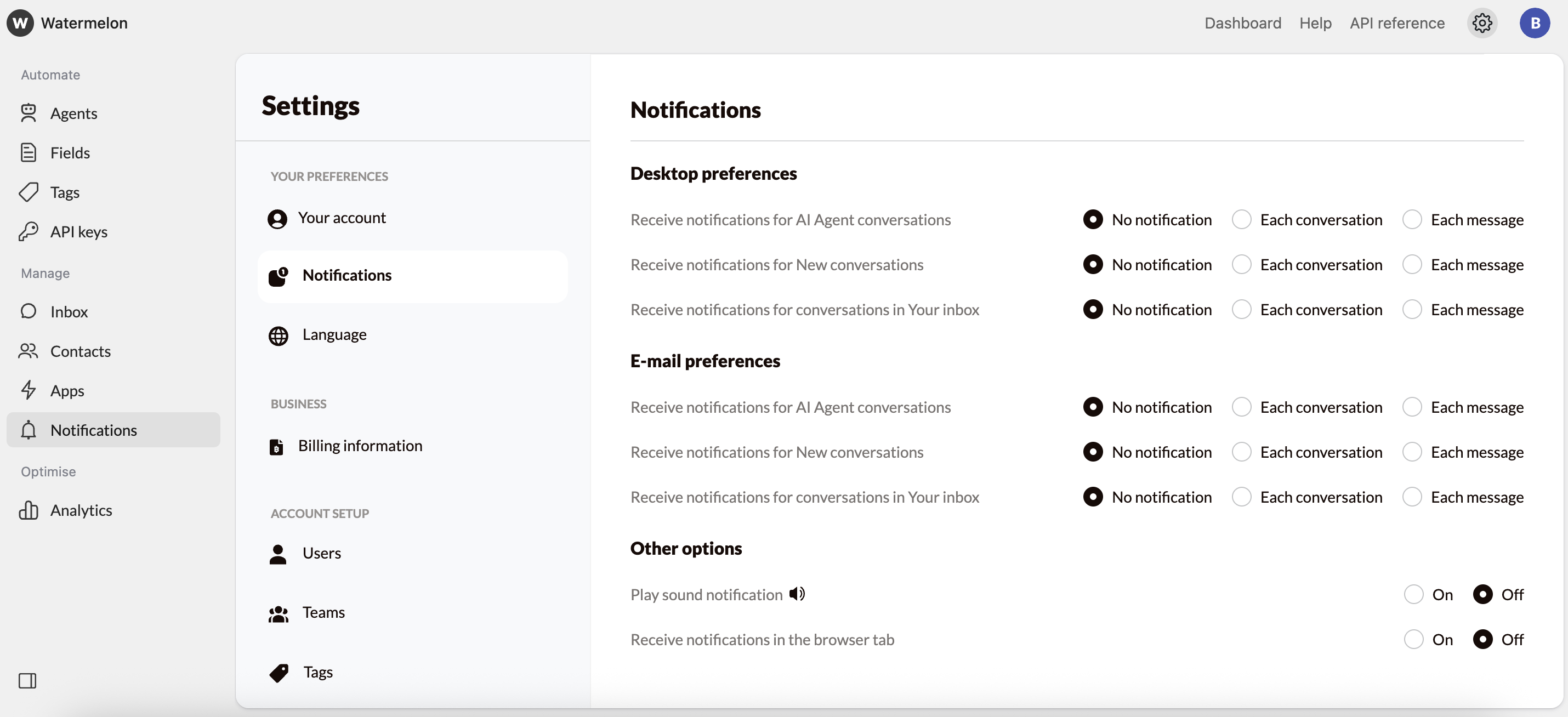 Notification Settings Pn