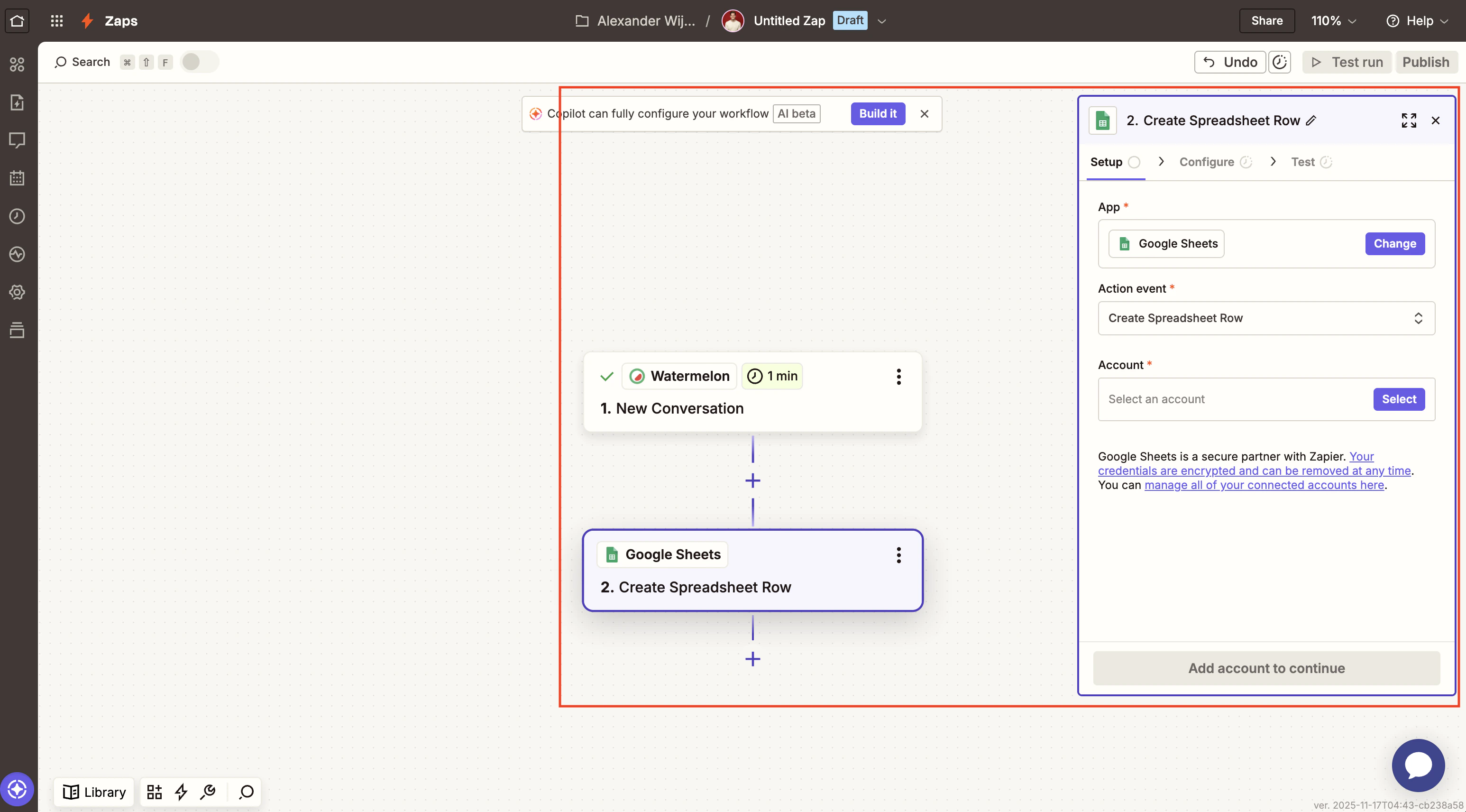 Action Google Sheet Pn
