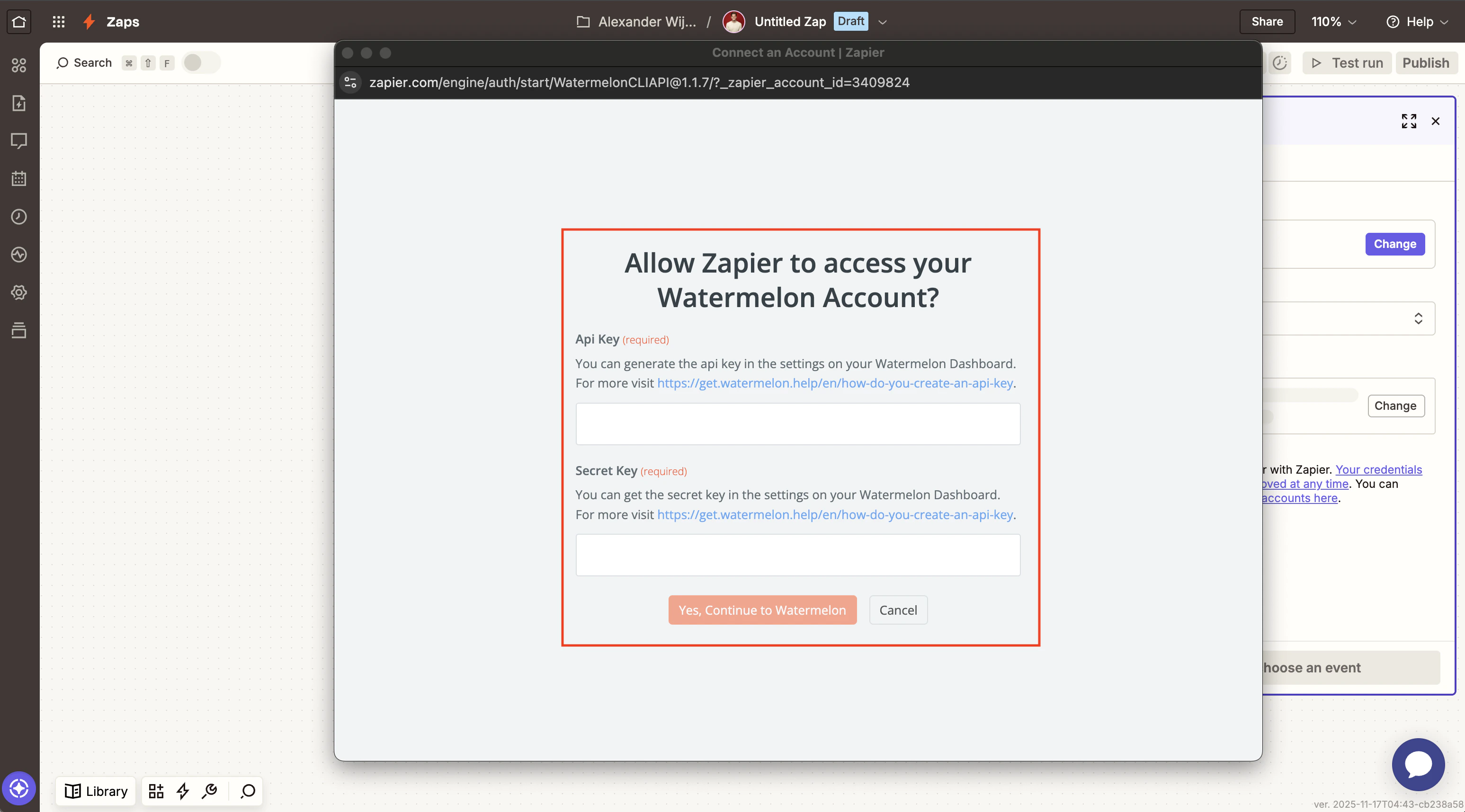 Connect Watermelon Zapier Pn