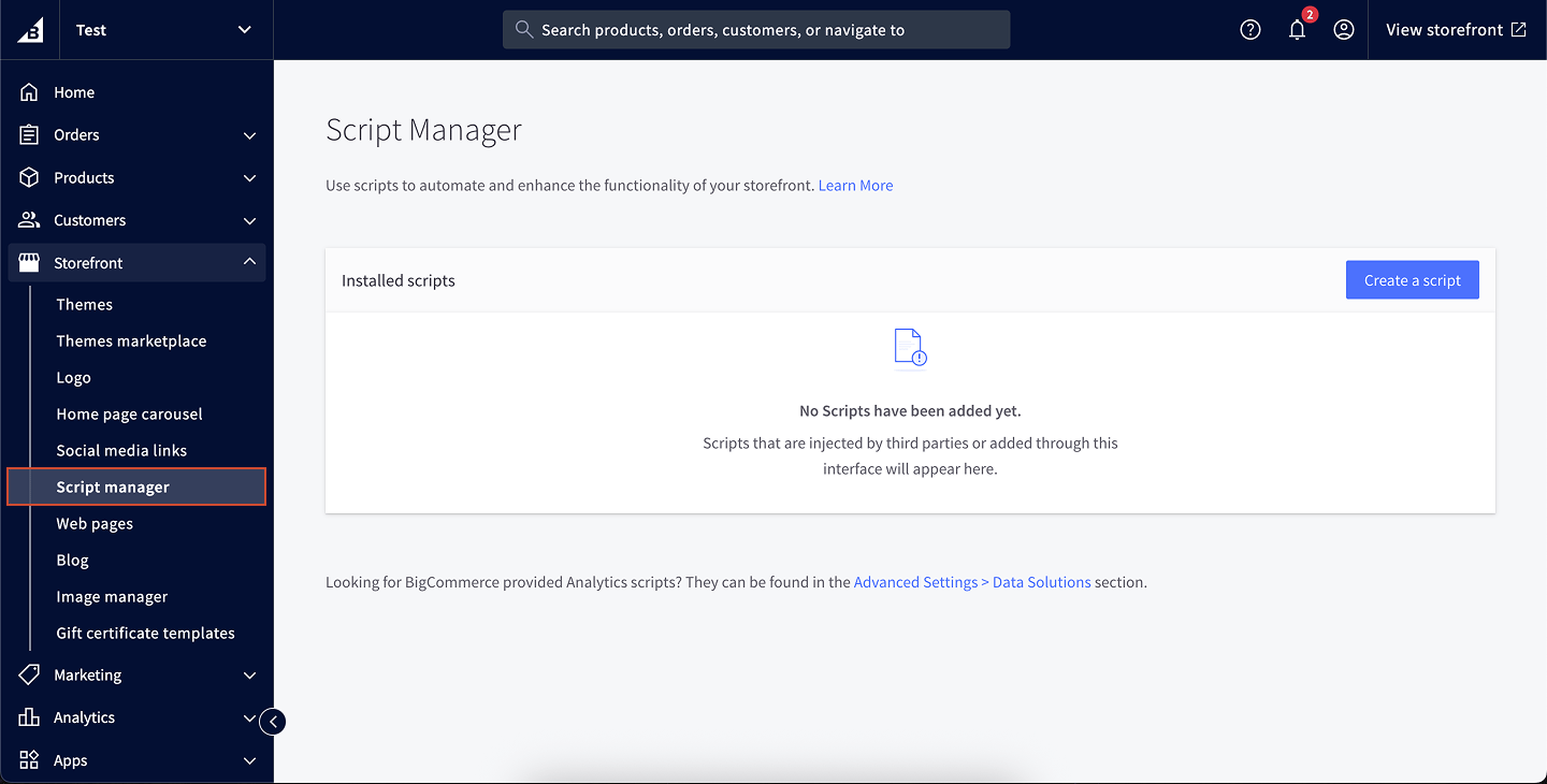 Bigcommerce Go To Scriptmanager Pn