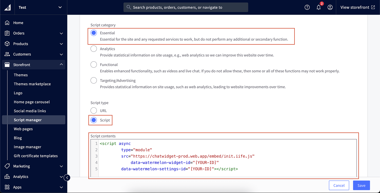 Bigcommerce In Script Manager 2 Pn
