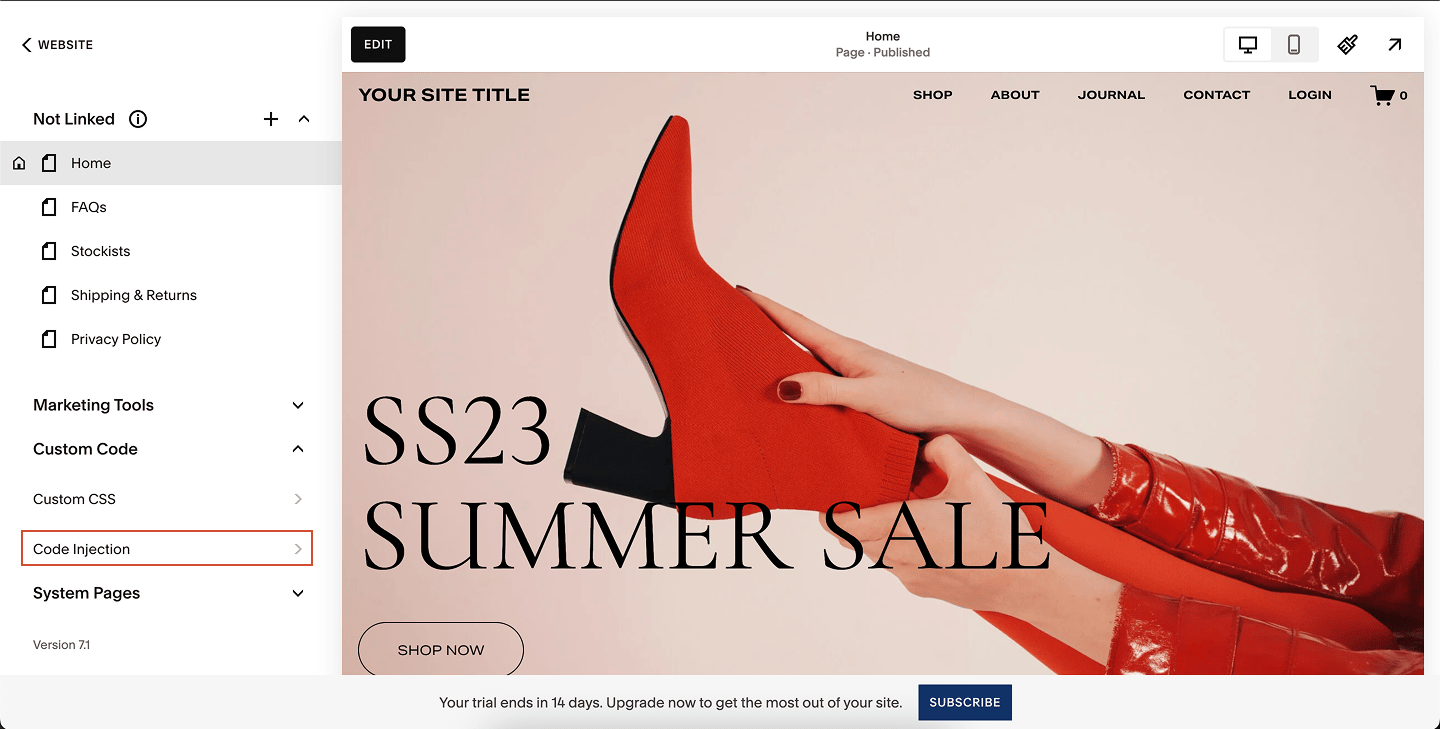 Squarespace Custom Code Pn