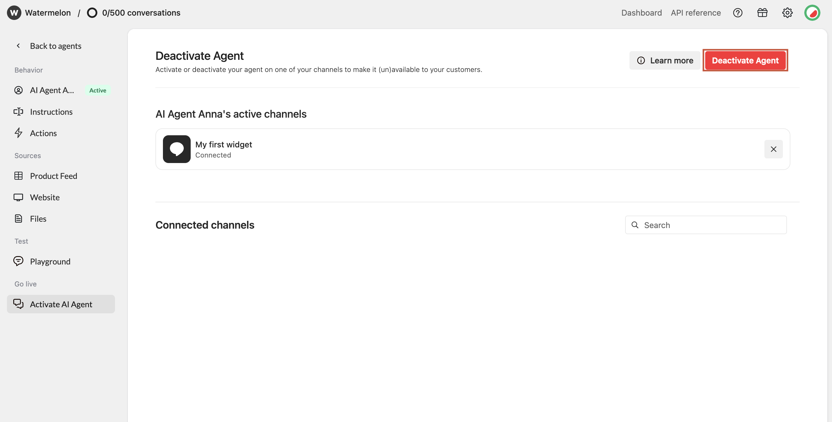 Publishwidget Deactivate