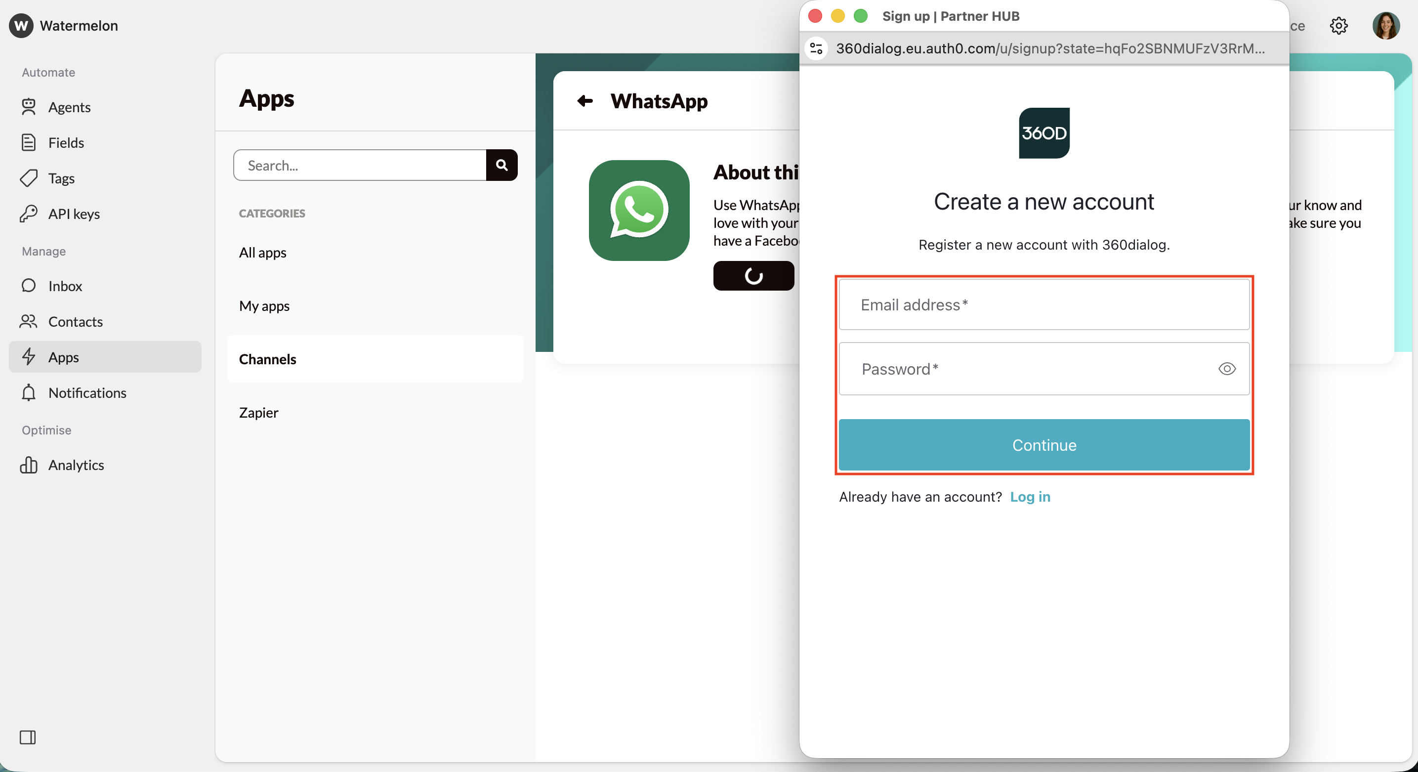 Whatsapp Create New 360 Account Pn
