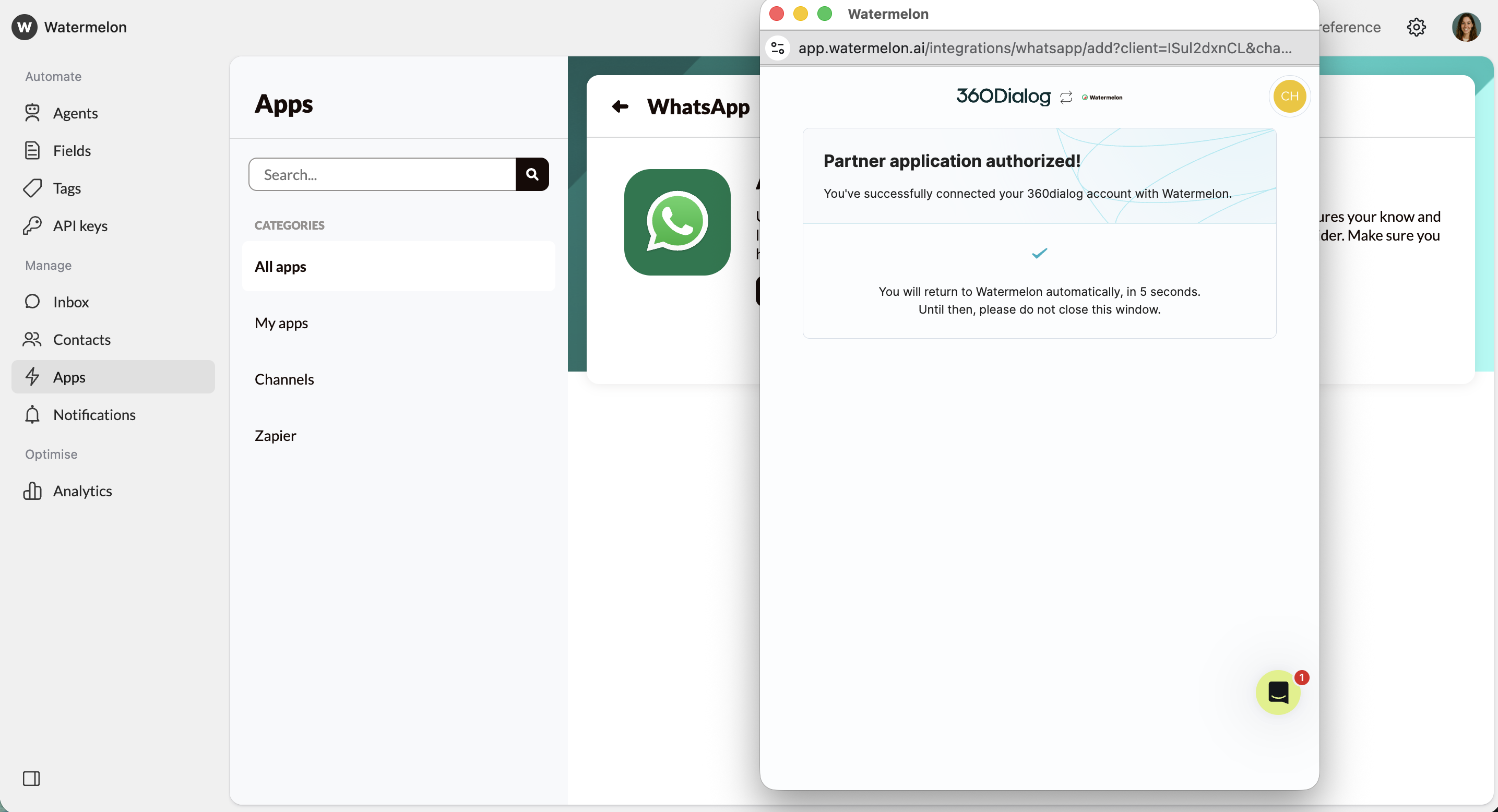 Whatsapp Partner Application Authorized Pn