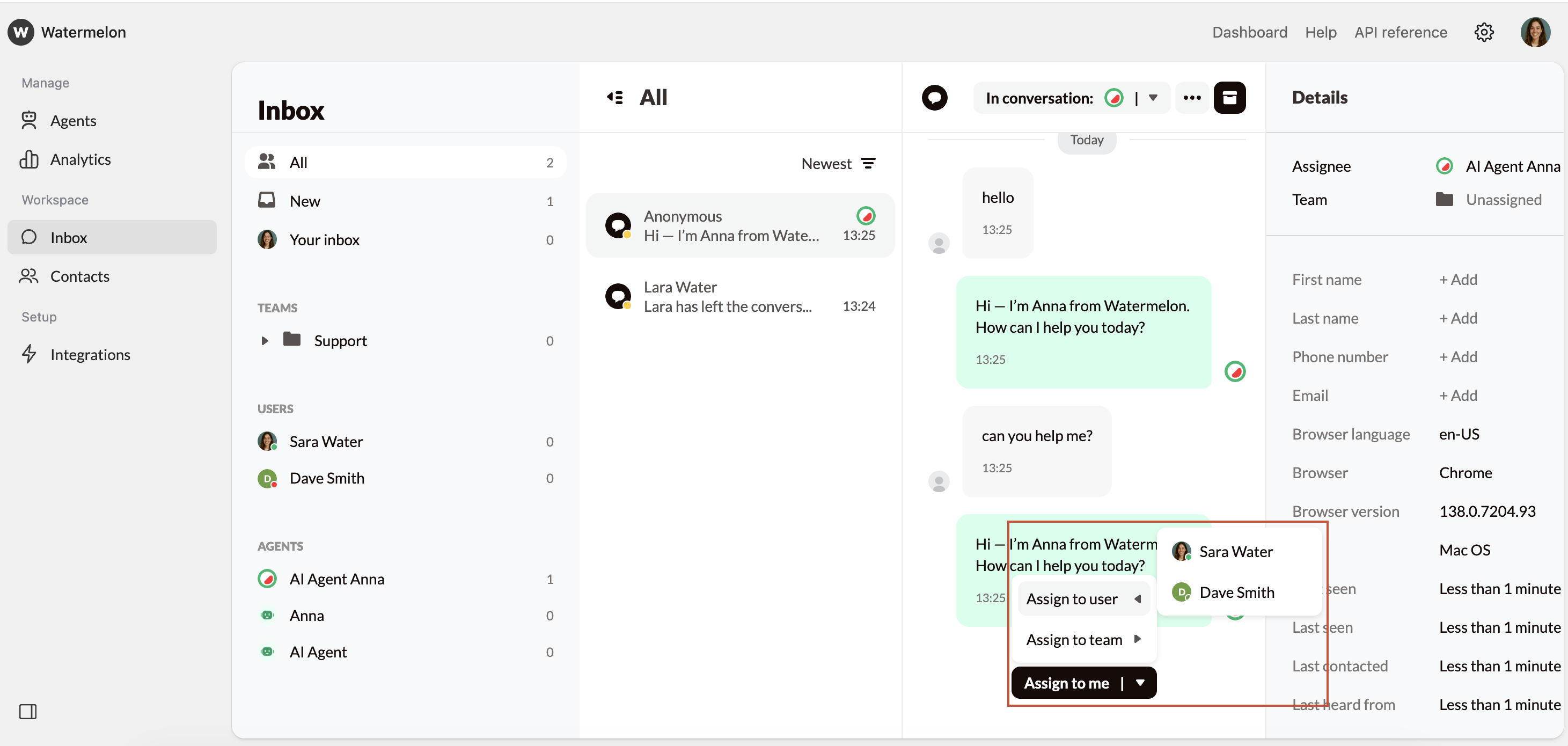 Take Over Conversations Assign