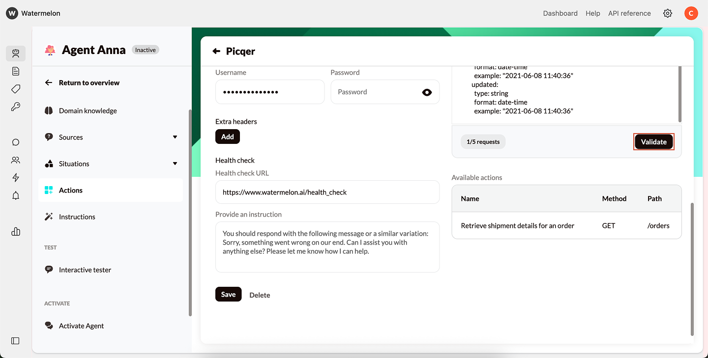 Actions Validate Action Pn