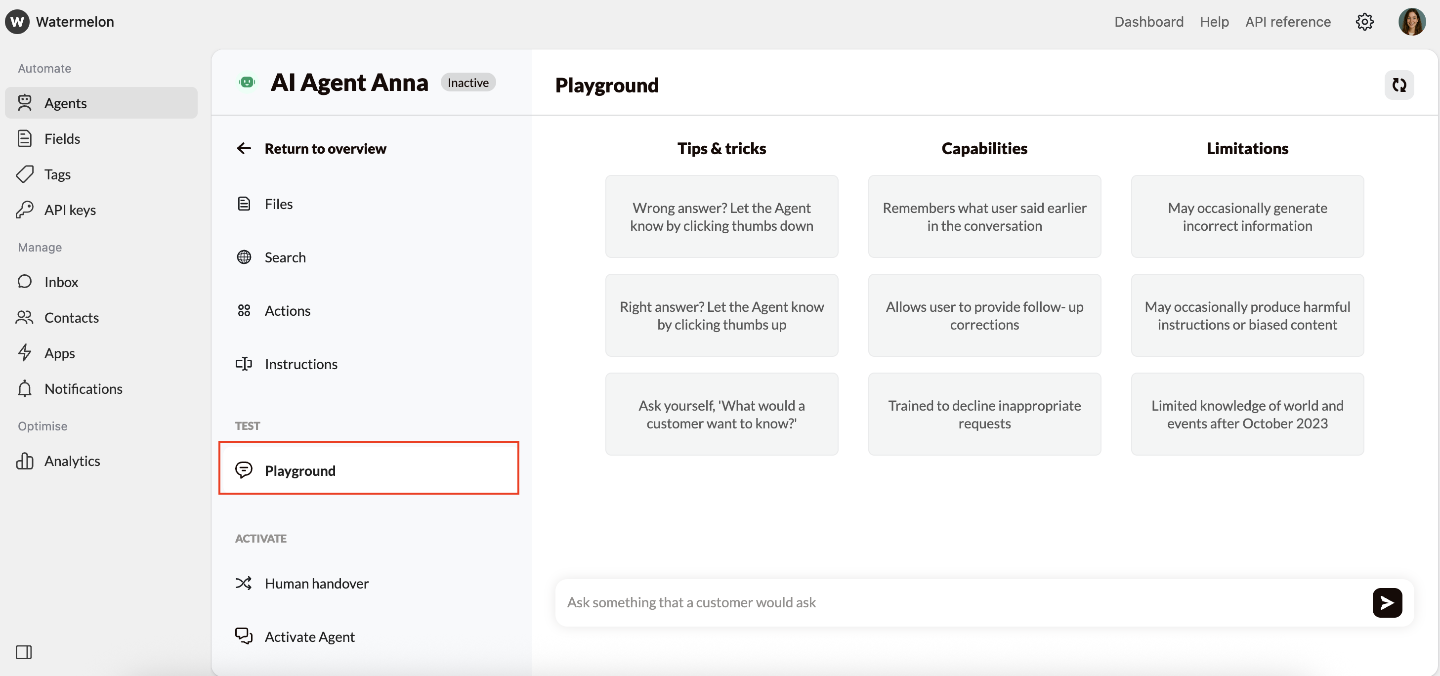 Get Started Quickstart Playground Pn