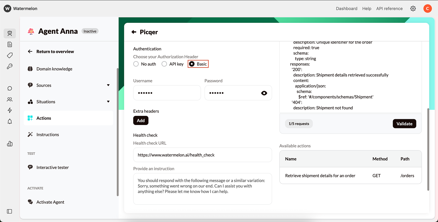 Actions Authentication Basic Pn