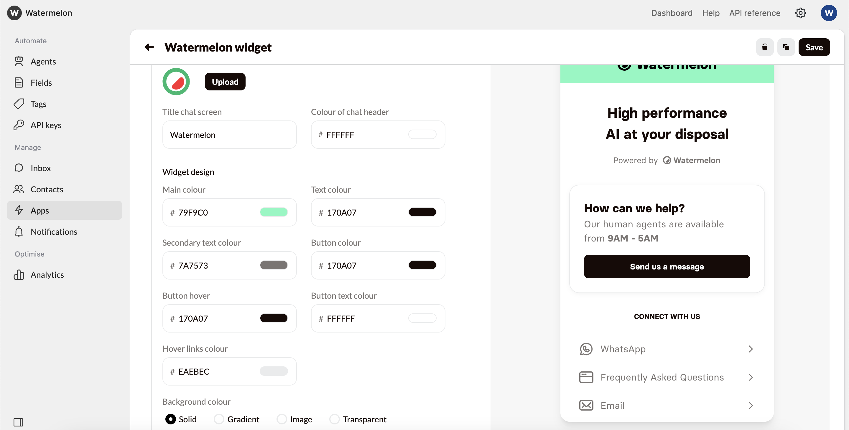 Get Started Quickstart Customize Widget