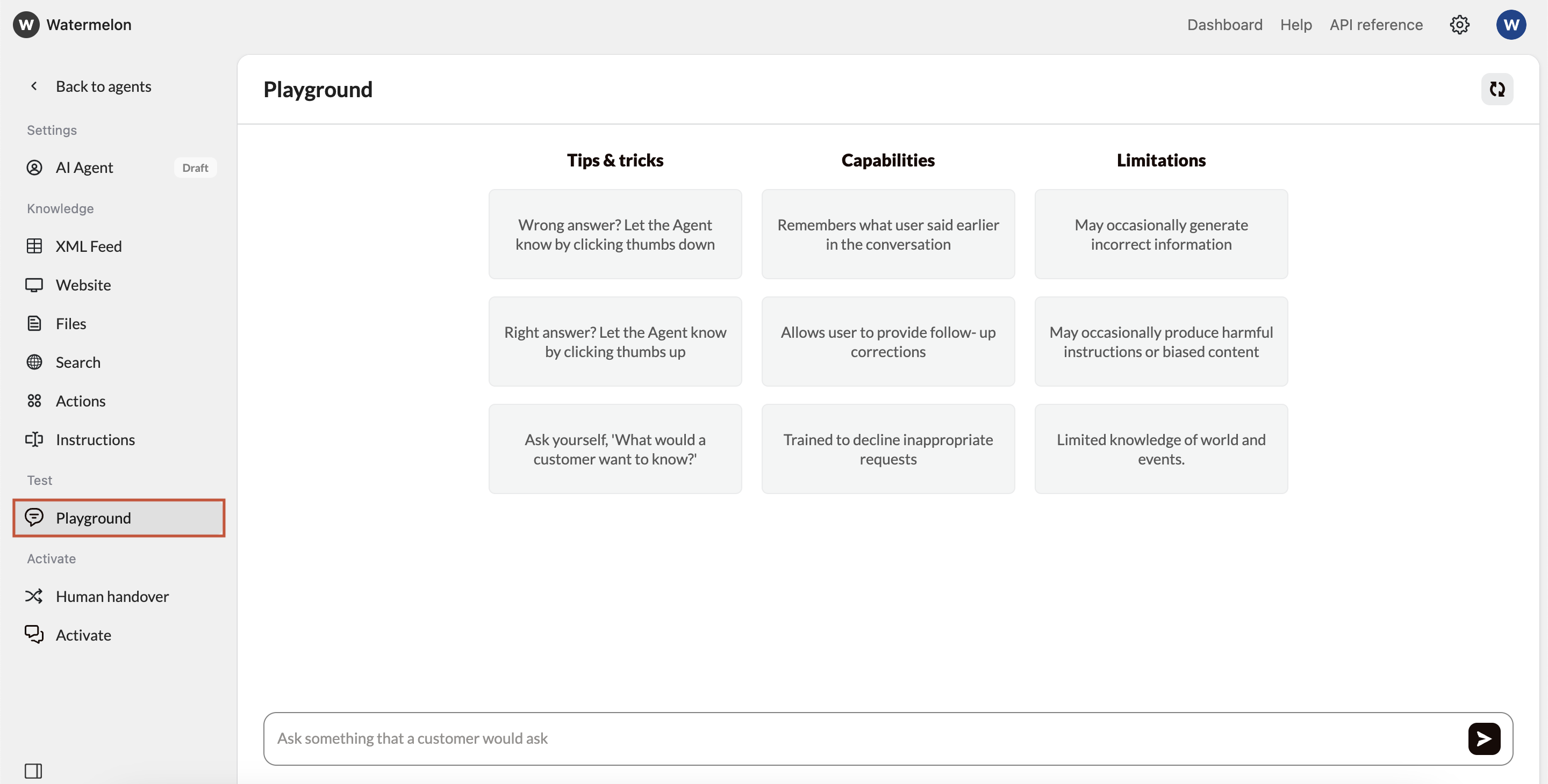 Get Started Quickstart Playground