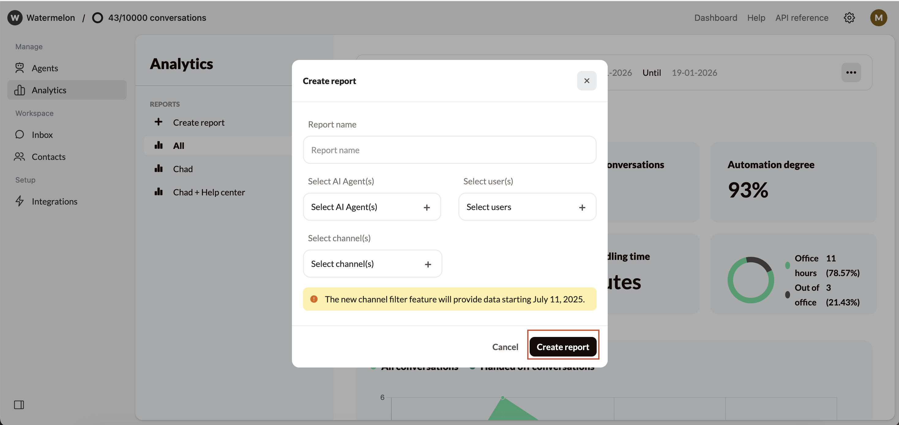 Custom Report Create Report