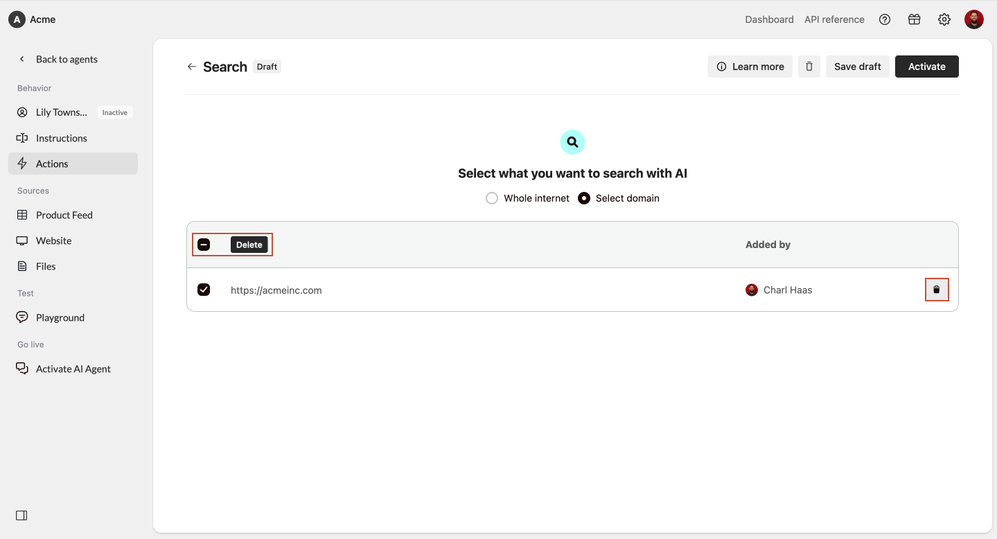 Search Manage Urls