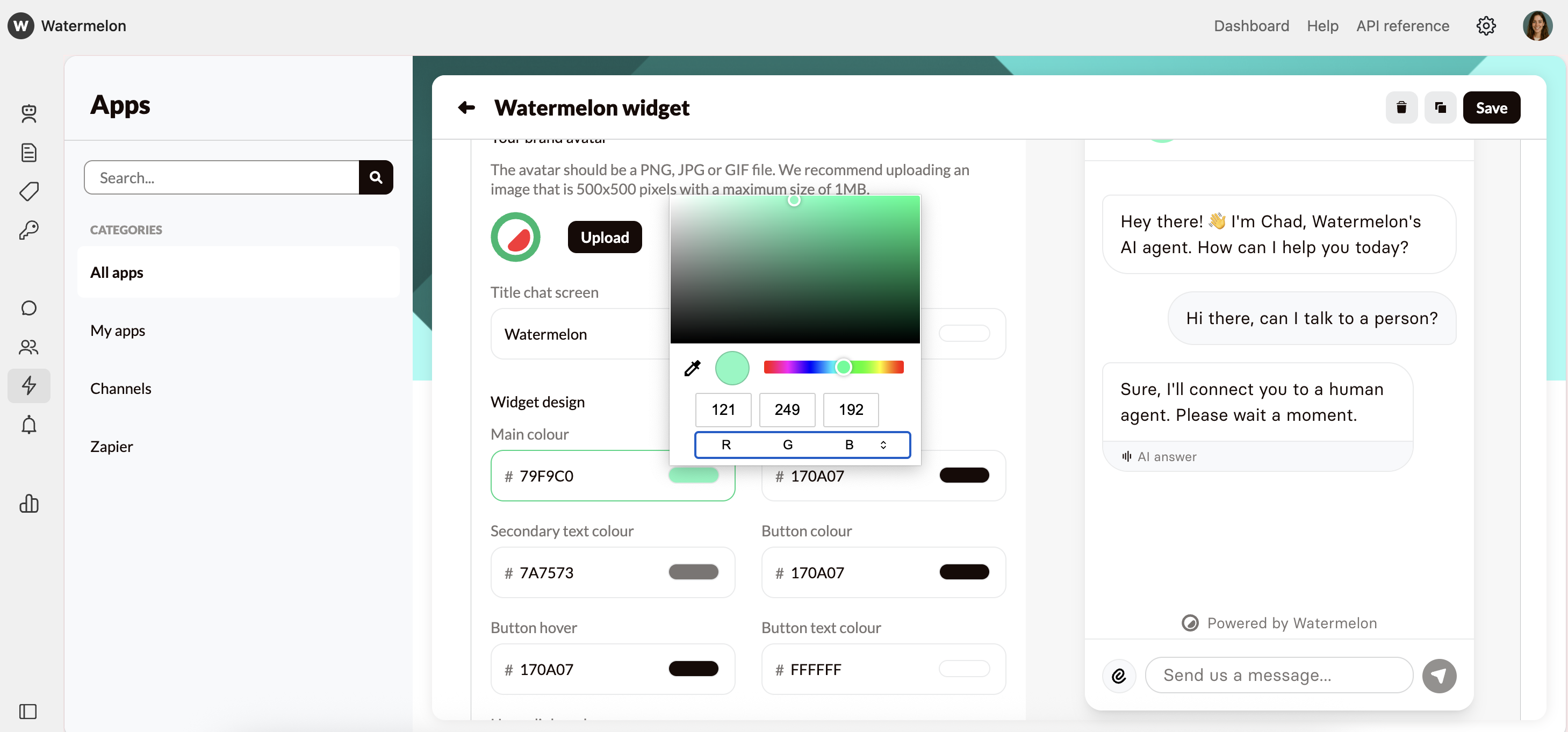 Customize Your Widget Design Brand Avatar Pn