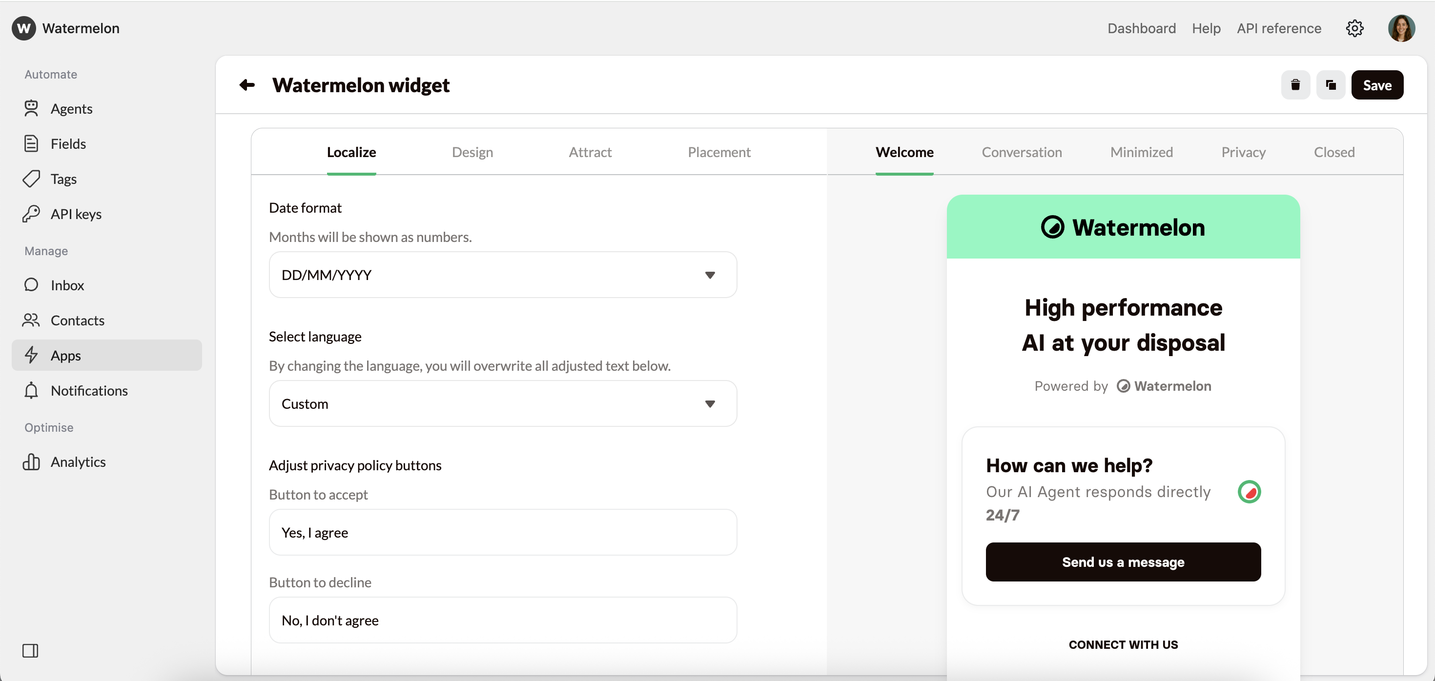 Agent Use Case Lead Generation Widget