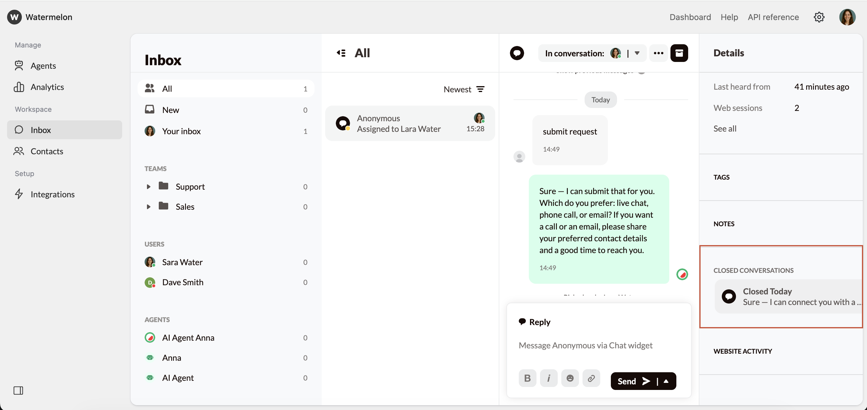 Manage Conversations Closed Conversations