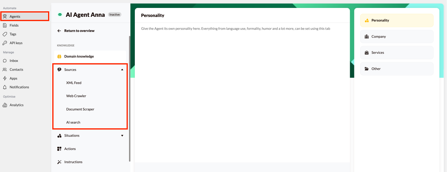 Add Sources Finding Sources Pn