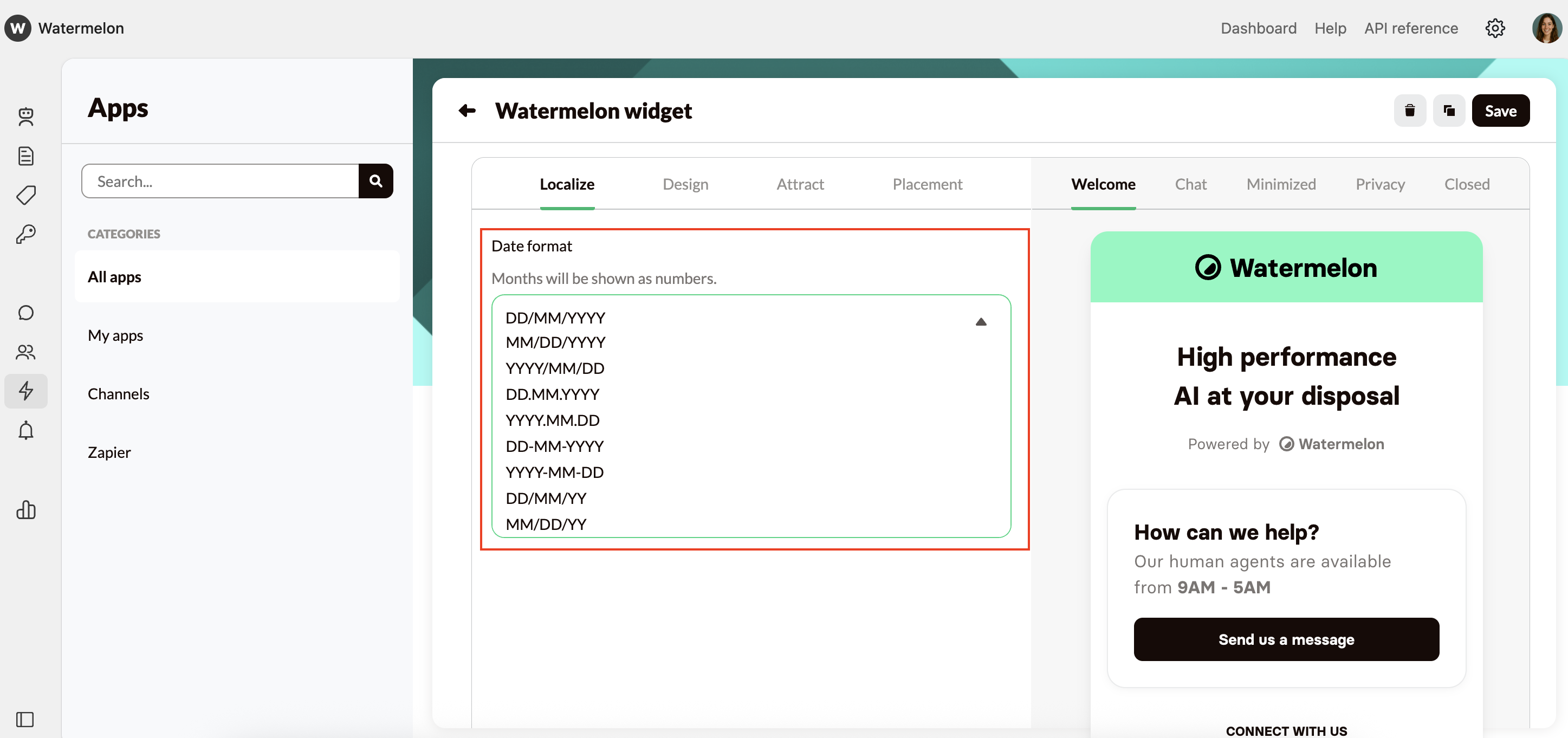 Customize Your Widget Localize Date Pn