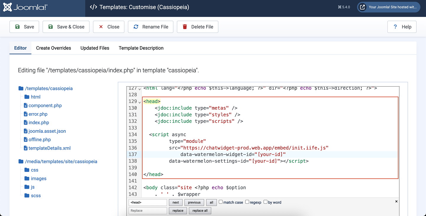 Joomla Add Code Pn