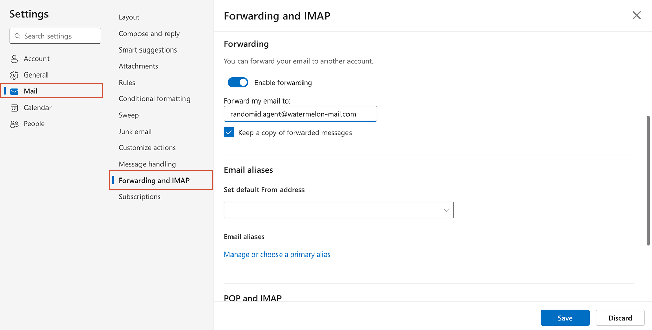 Outlook Forwarding Step1