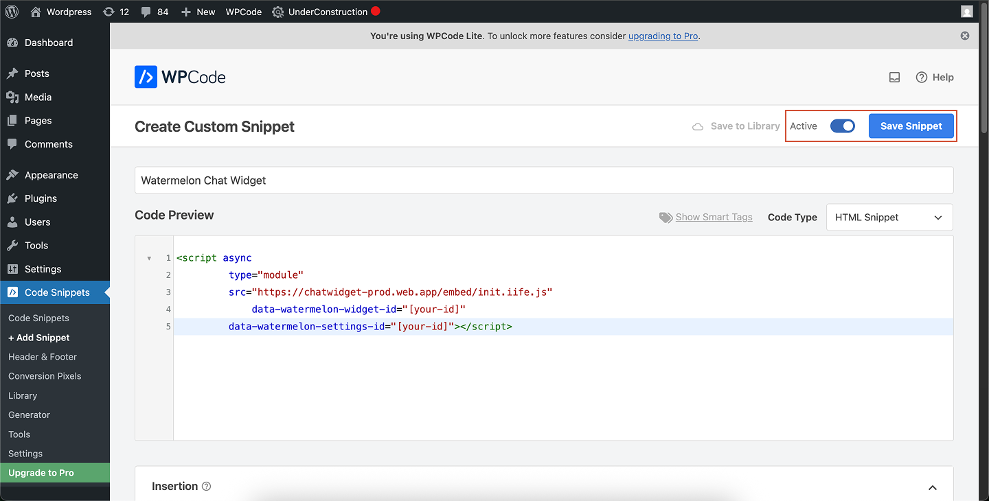 Wordpress Wp Code Activate And Save Pn