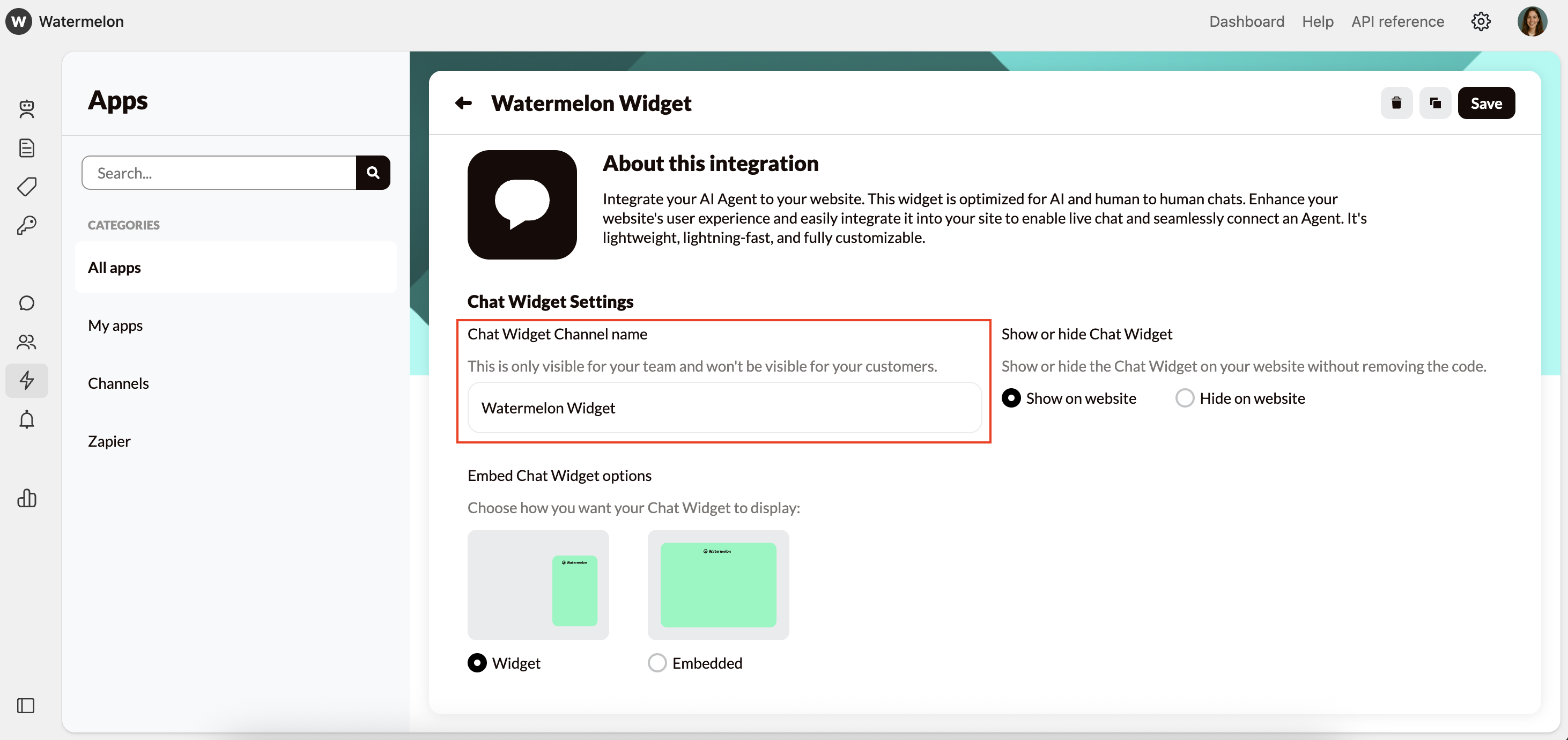 Publish Your Agent Chat Widget Settings Name Pn