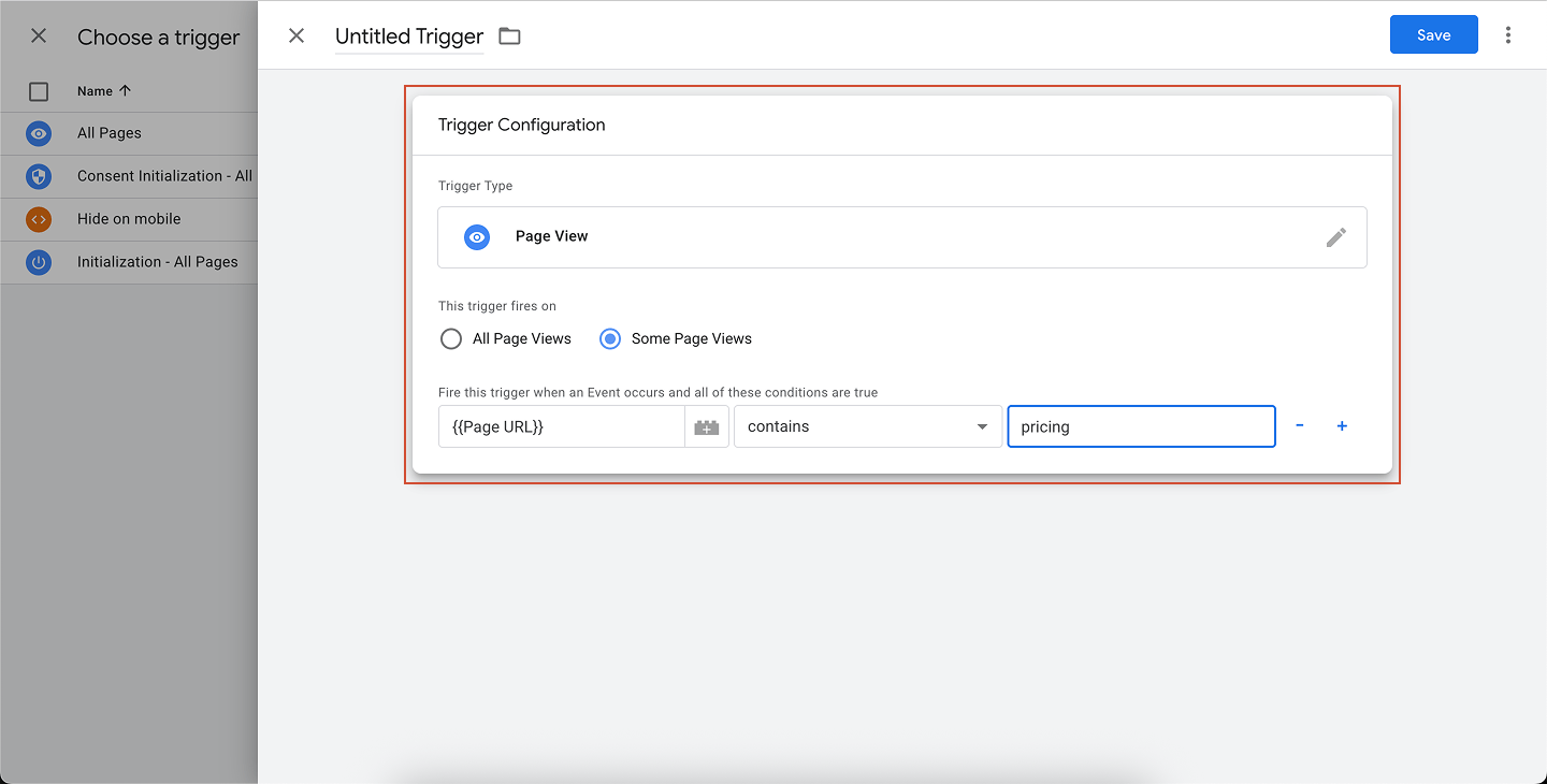 Gtm Select Some Pages