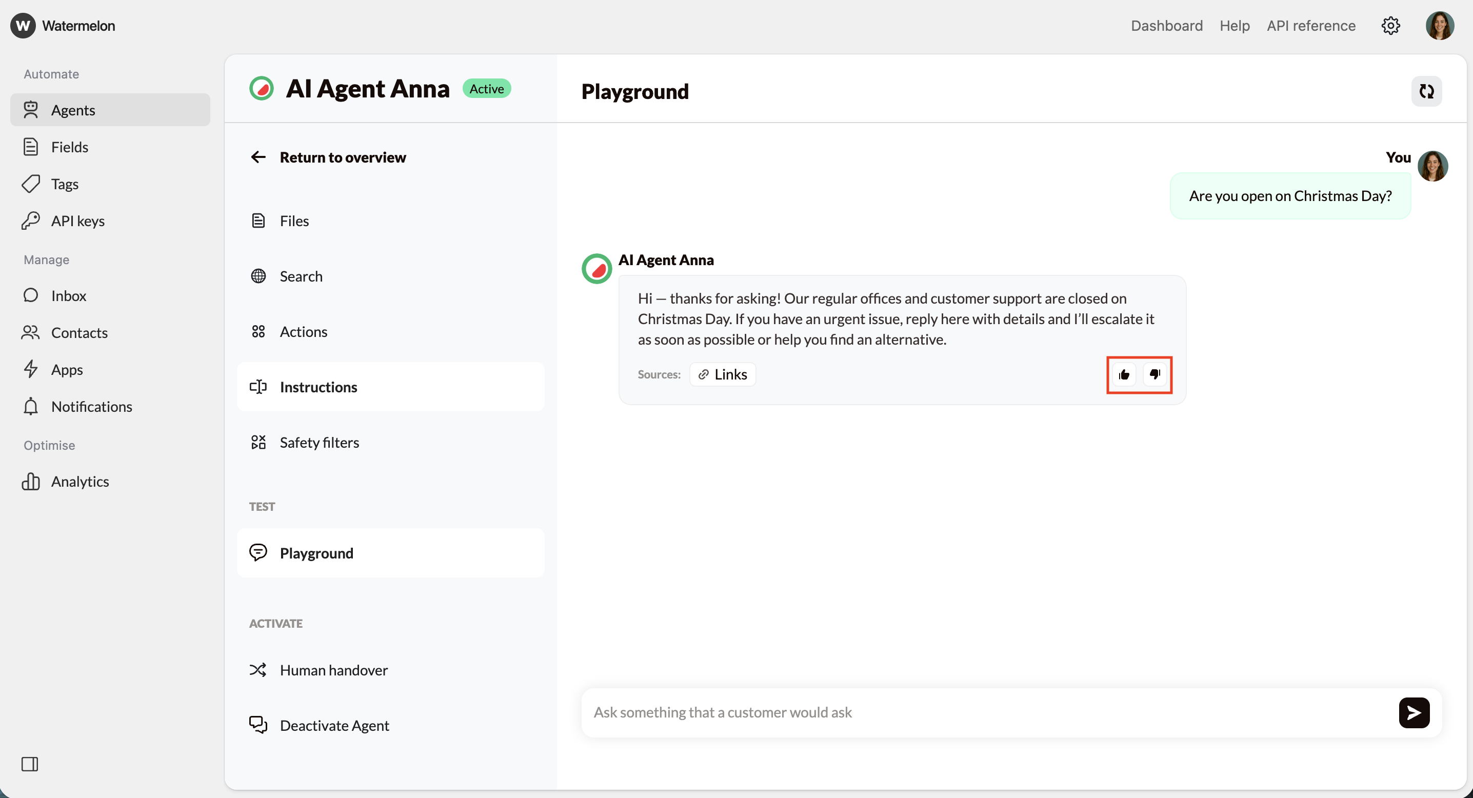 Test Your Agent Feedback Pn