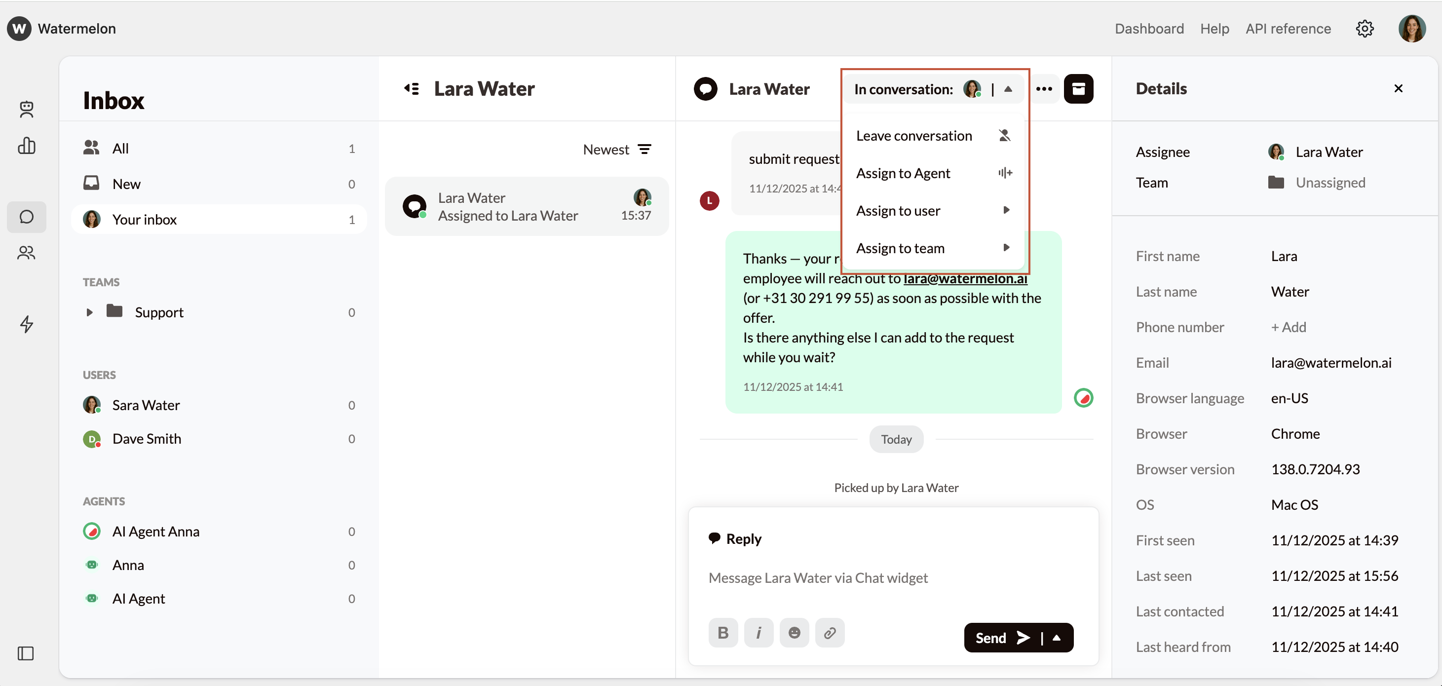 Inbox Forward Conversations