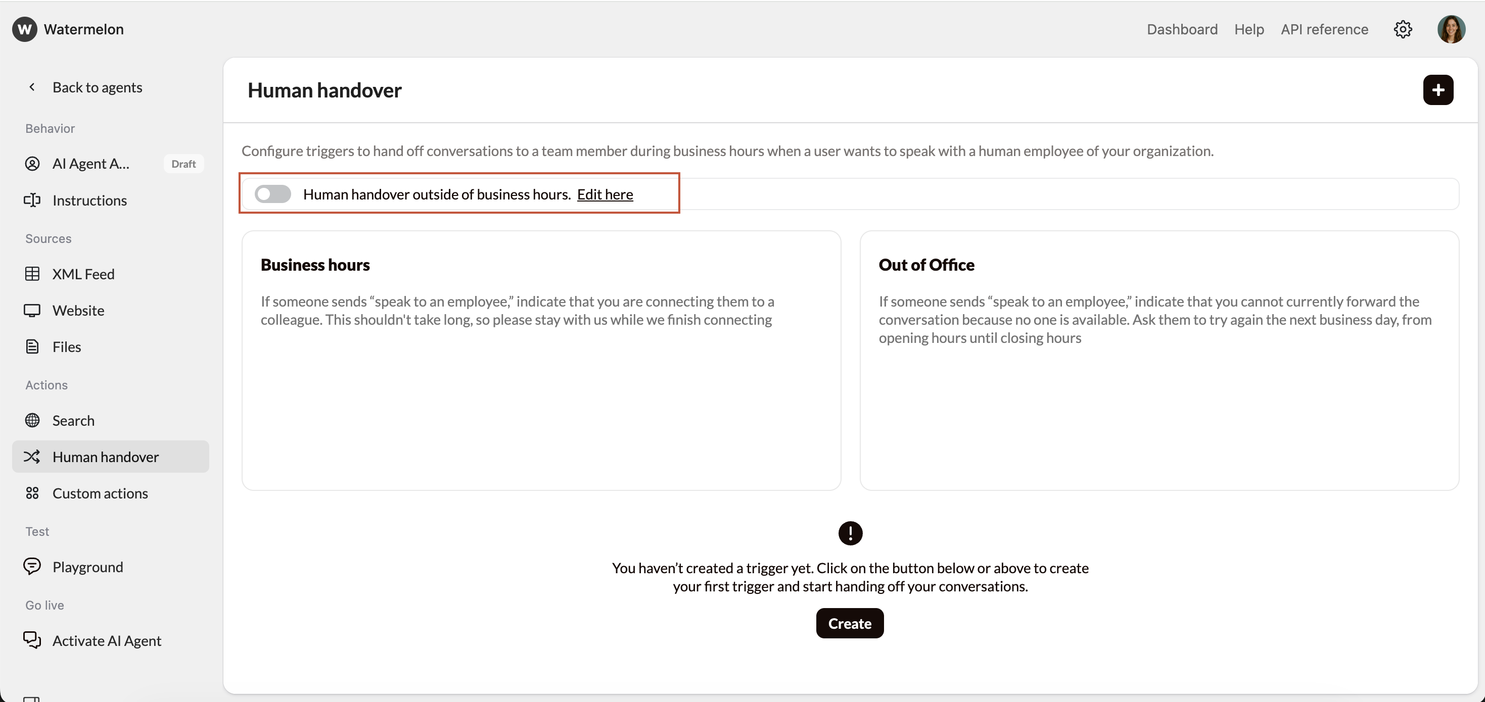 Handover Outside Business Hours