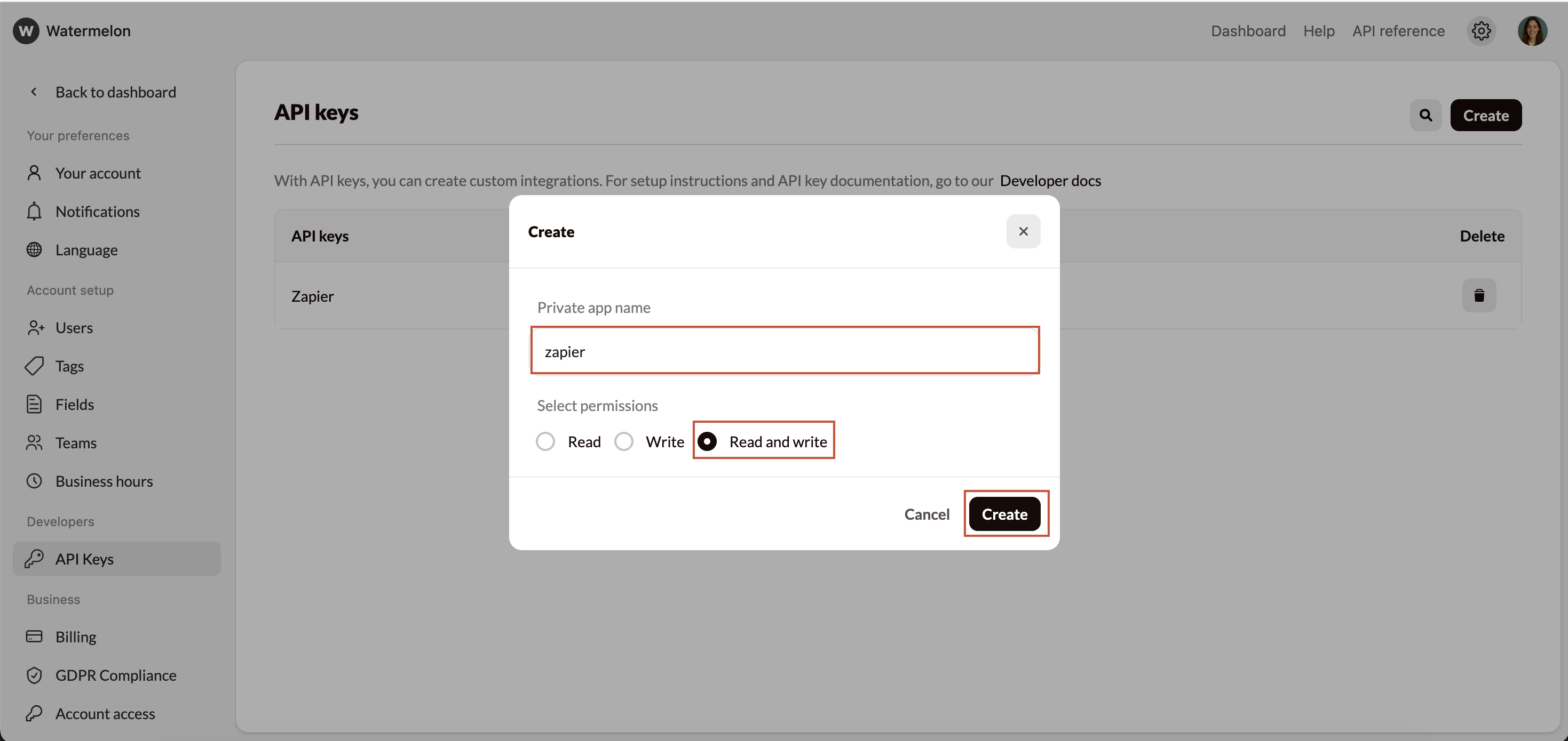 Zapier Create Api Key