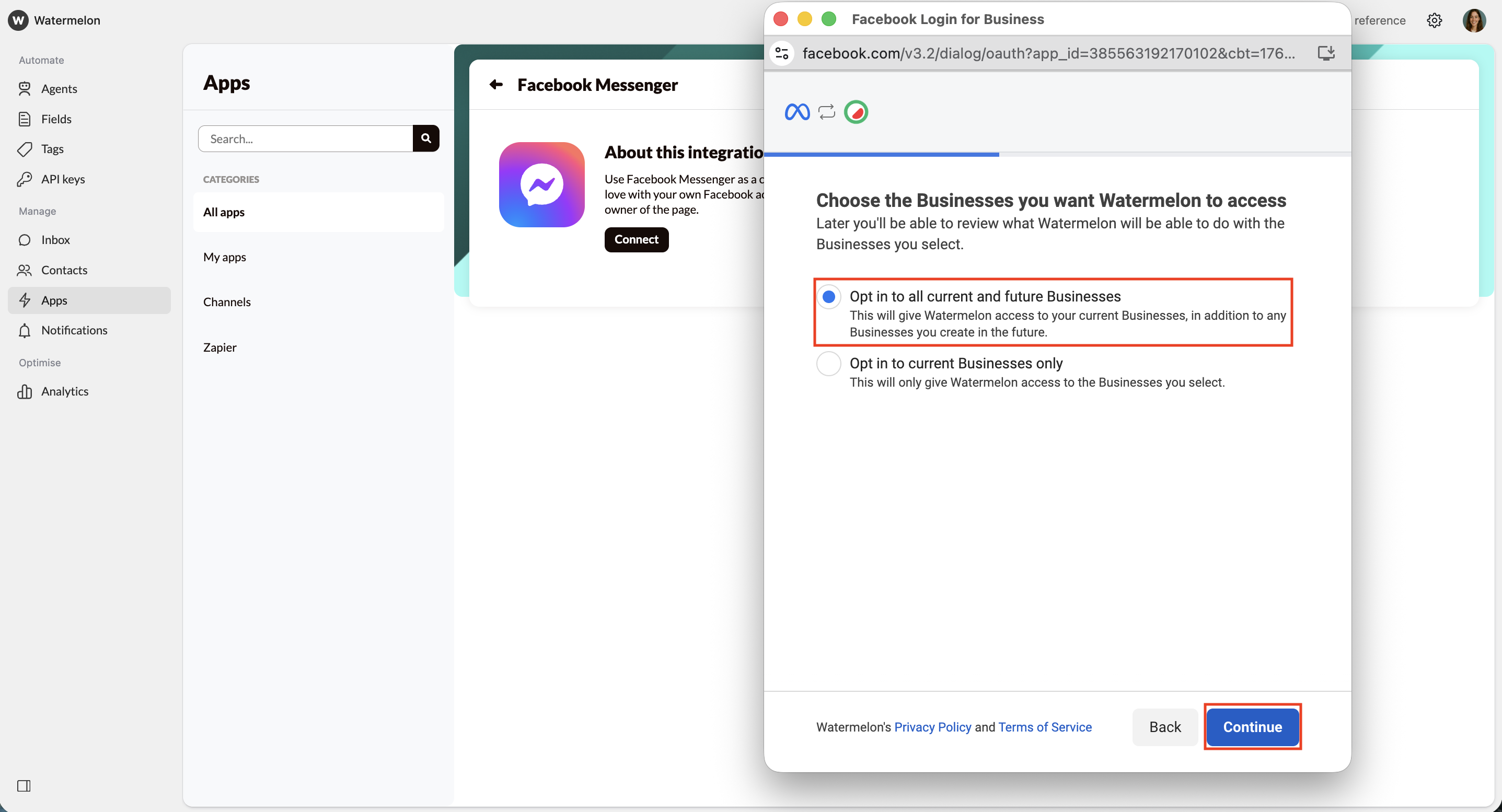 Facebook Messenger Businesses Pn
