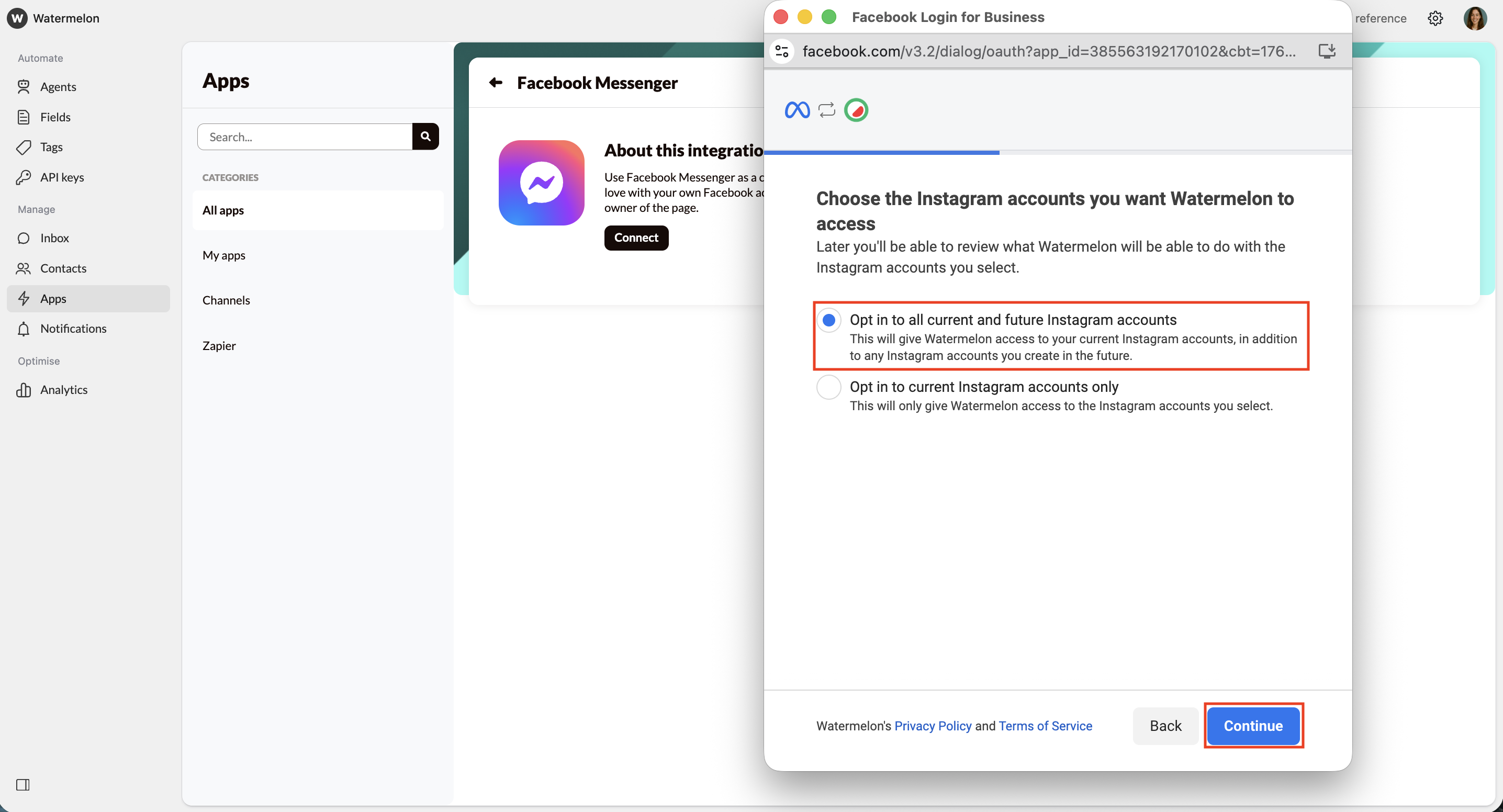 Facebook Messenger Instagram Pages Pn