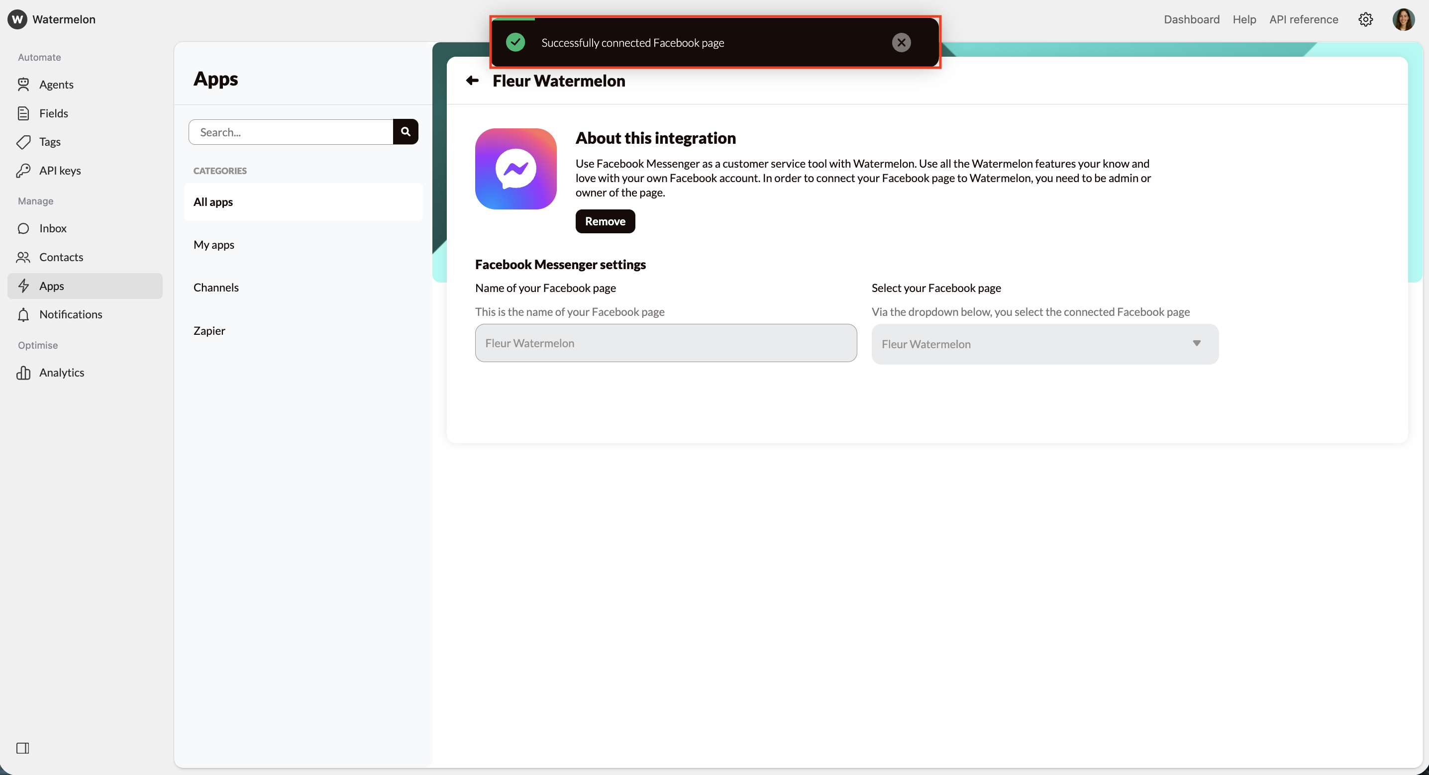 Facebook Messenger Success Pn